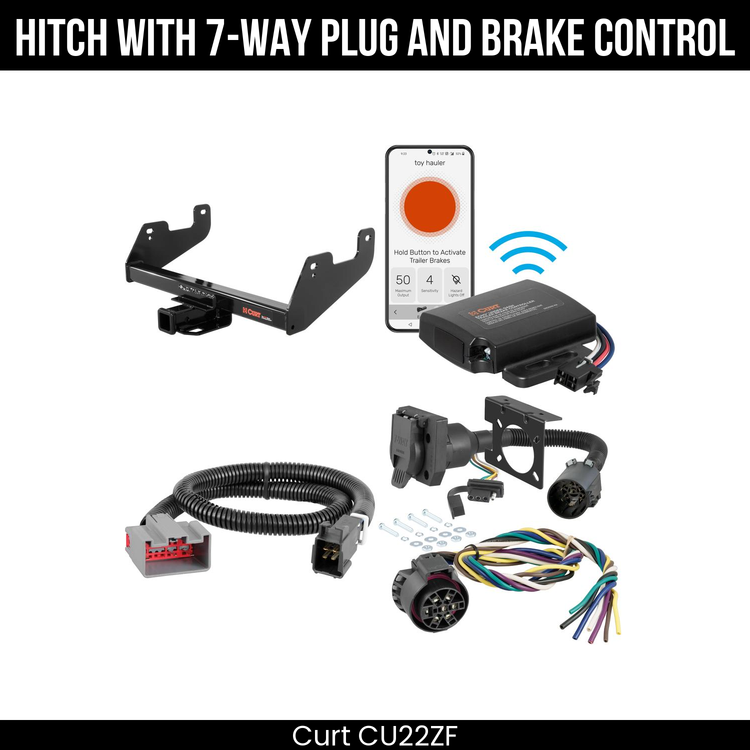 Trailer Hitch , 7-Way , Echo Under-Dash Brake Control