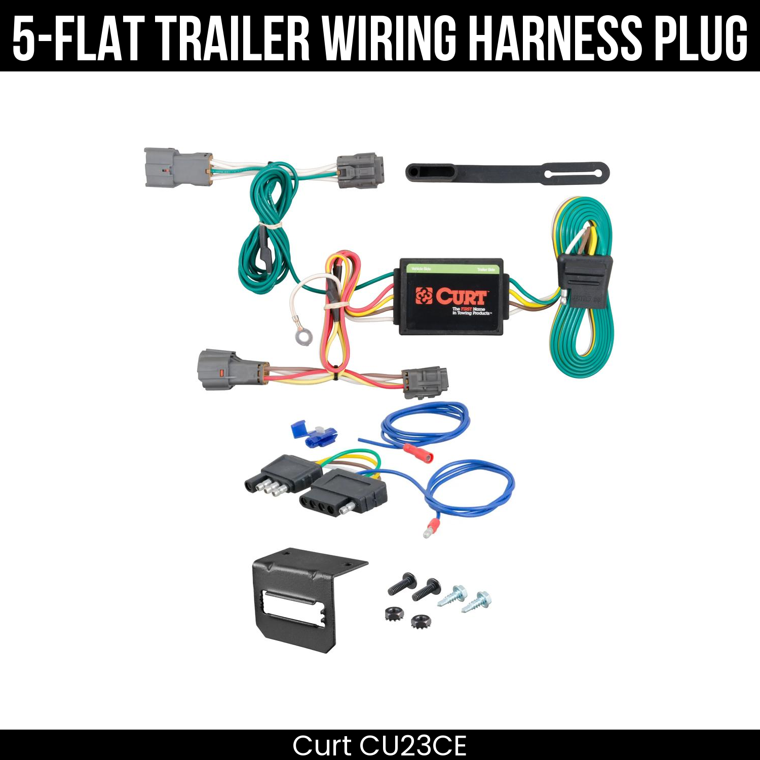 Trailer Wiring 5-Flat Plug w/ Bracket