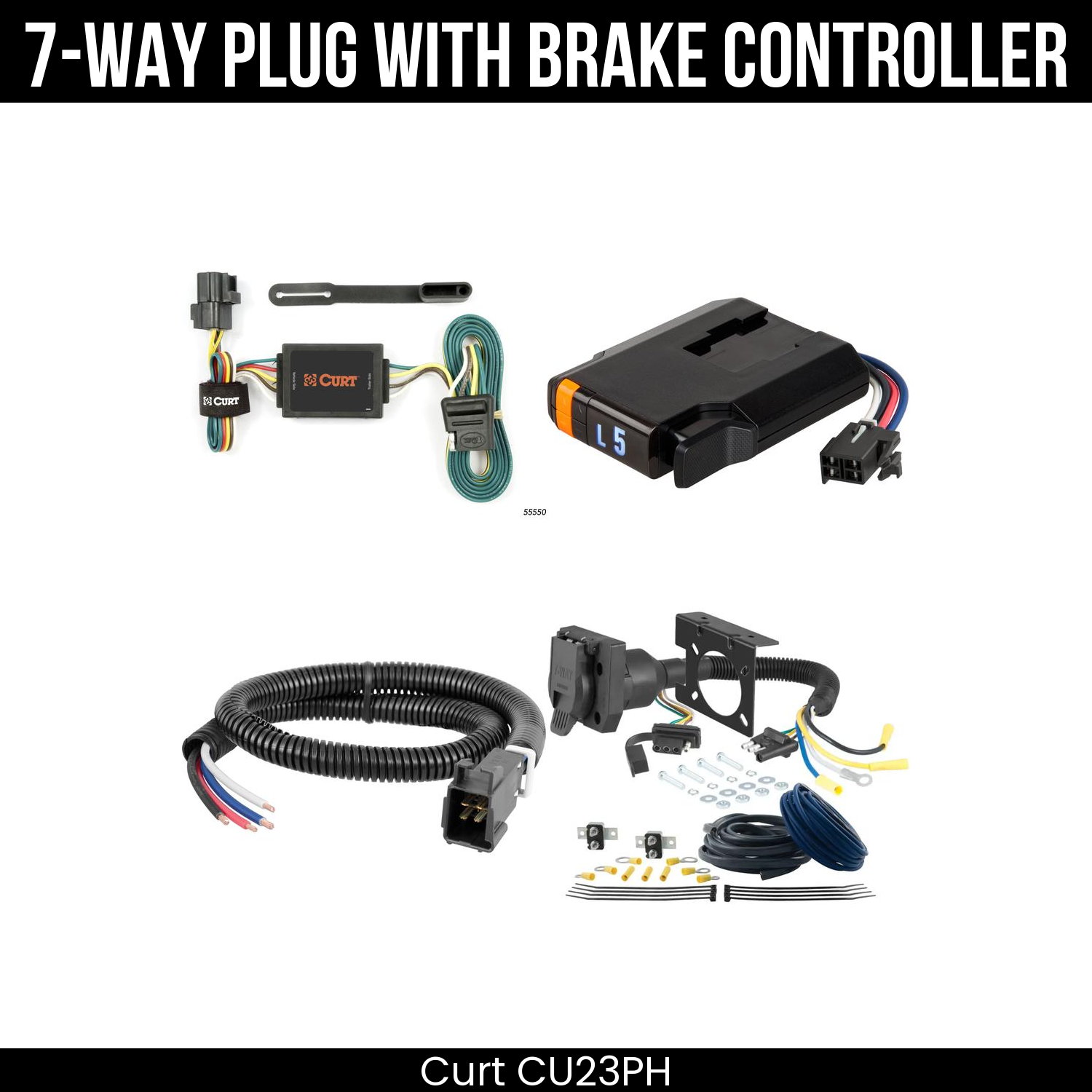 Trailer Wiring 7-Way Plug w/ Bracket , Discovery Next Brake Control