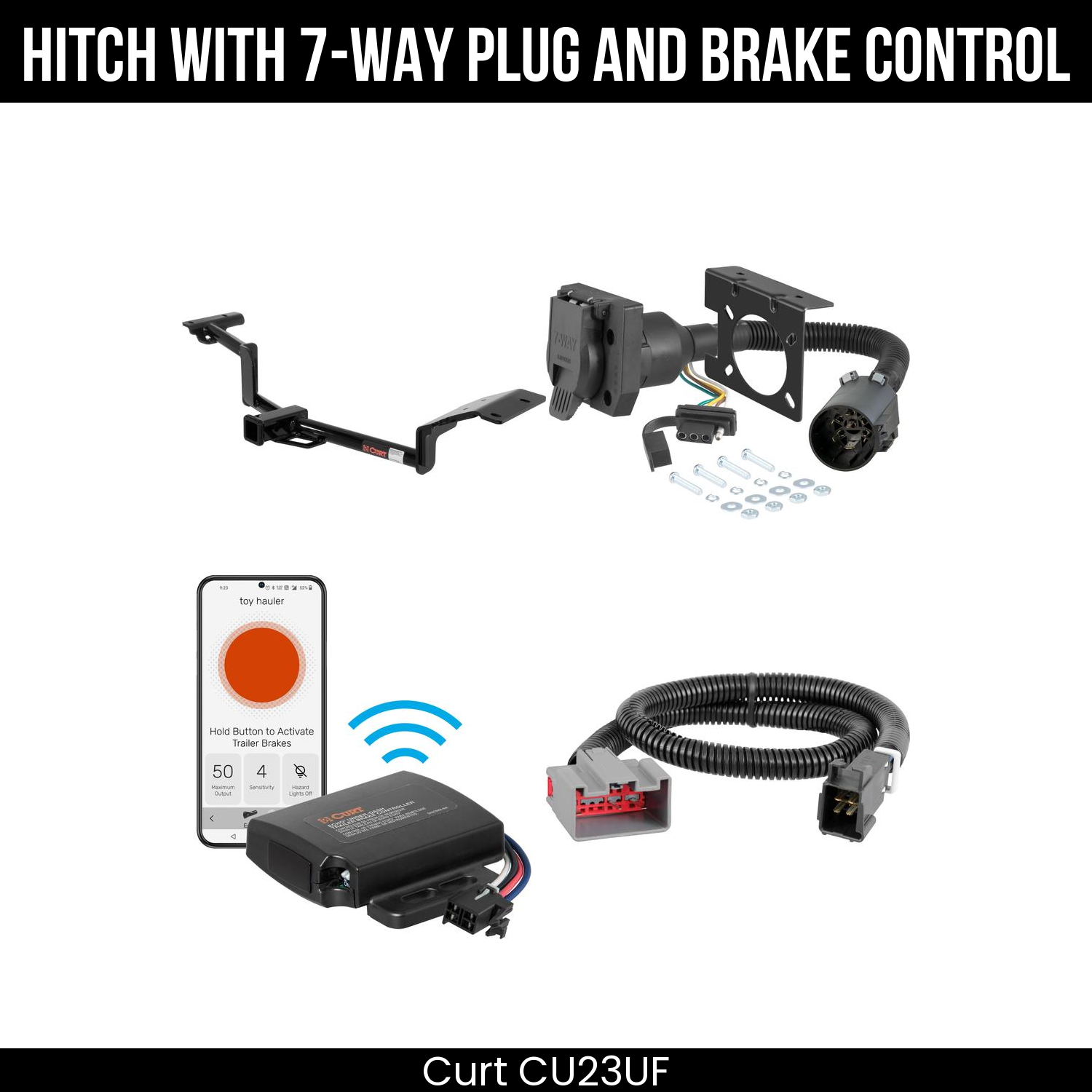Trailer Hitch , 7-Way , Echo Under-Dash Brake Control