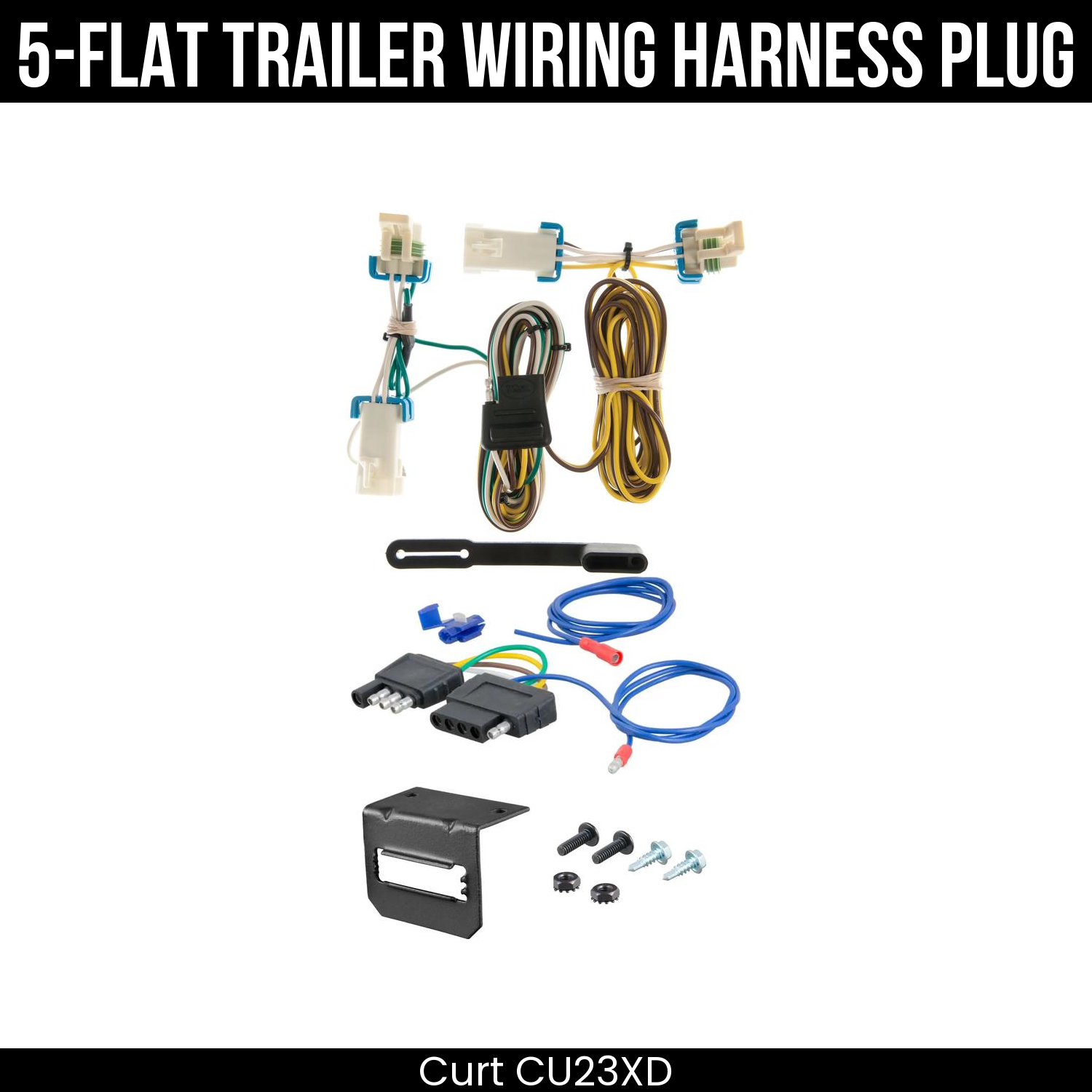 Trailer Wiring 5-Flat Plug w/ Bracket