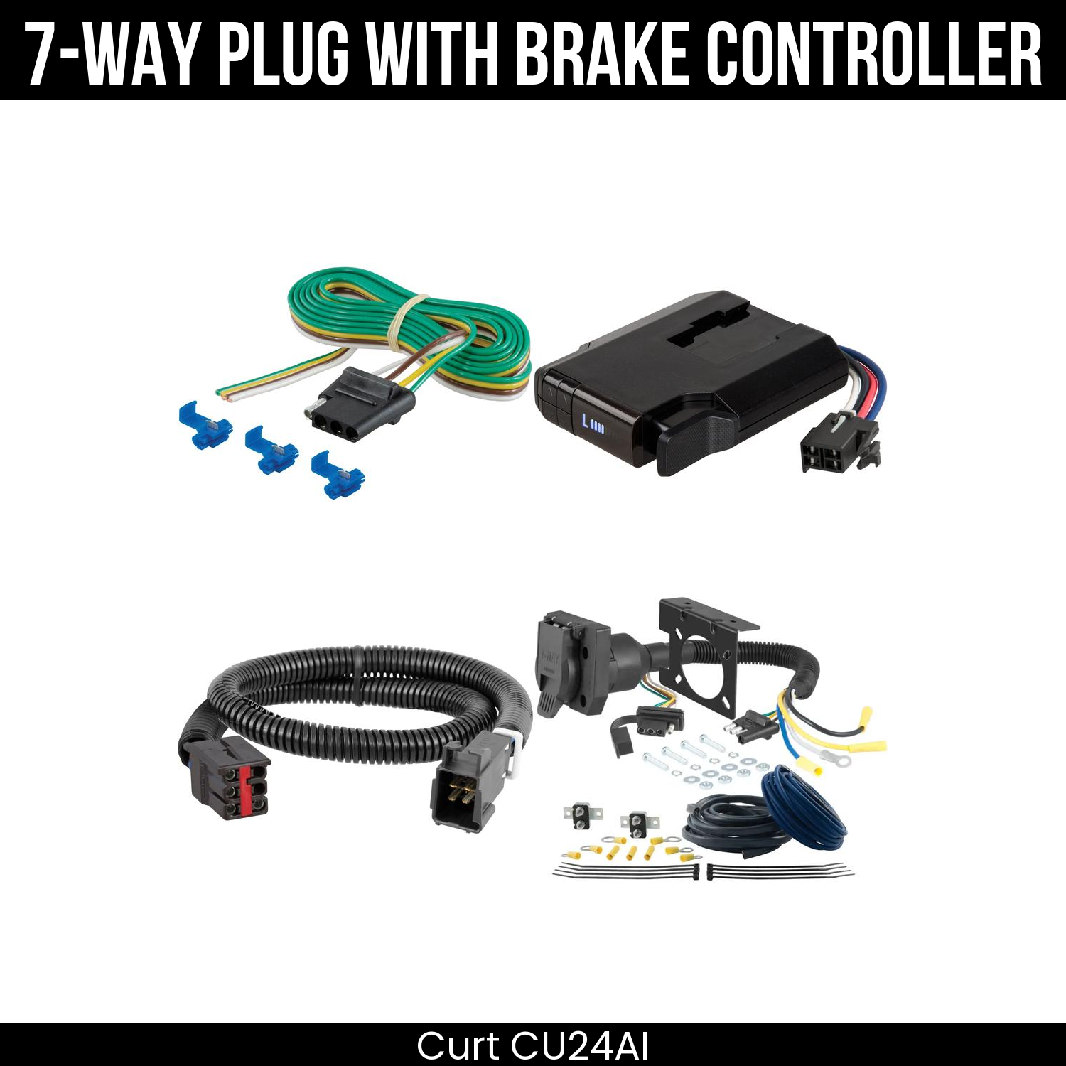 Trailer Wiring 7-Way Plug w/ Bracket , Venturer Brake Control
