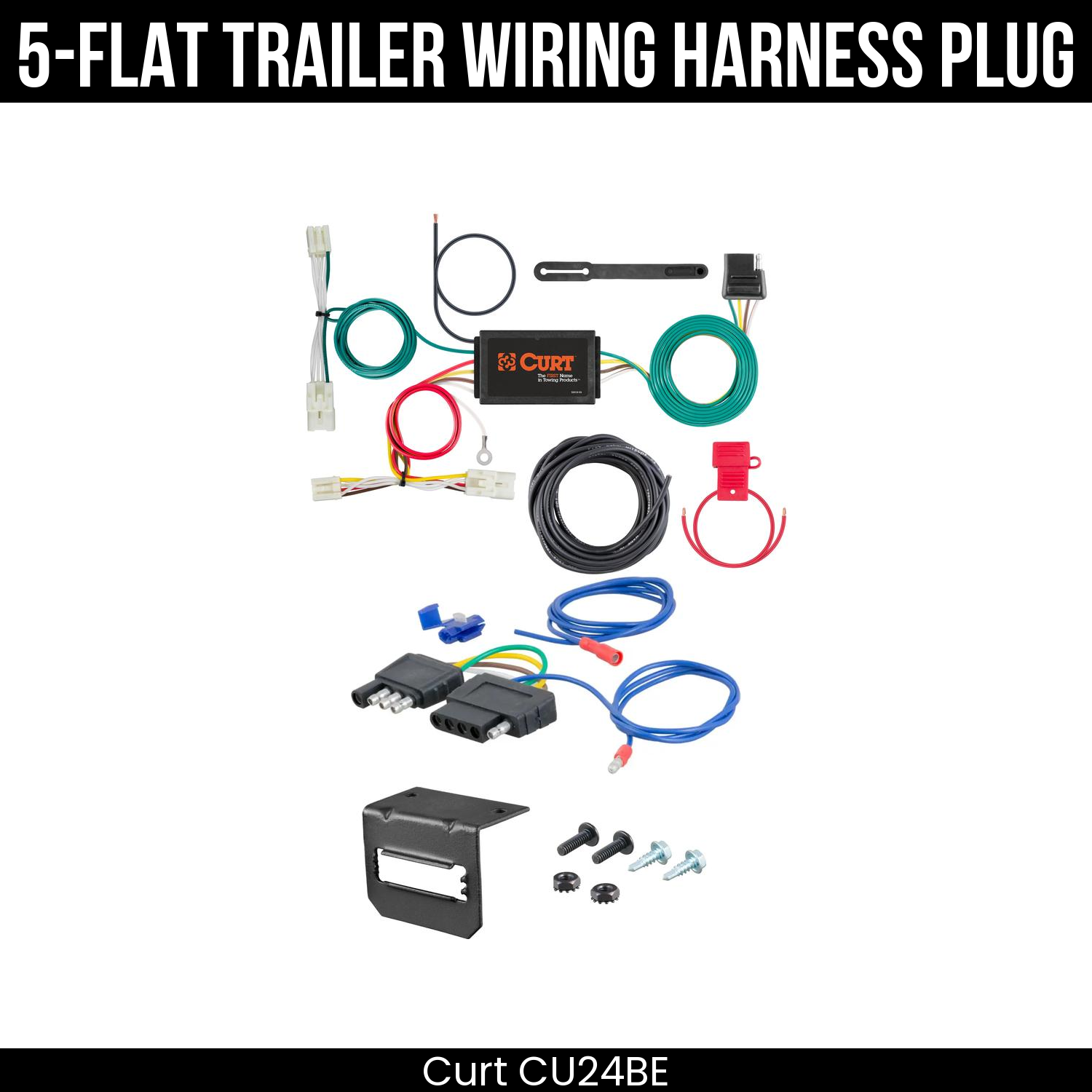 Trailer Wiring 5-Flat Plug w/ Bracket
