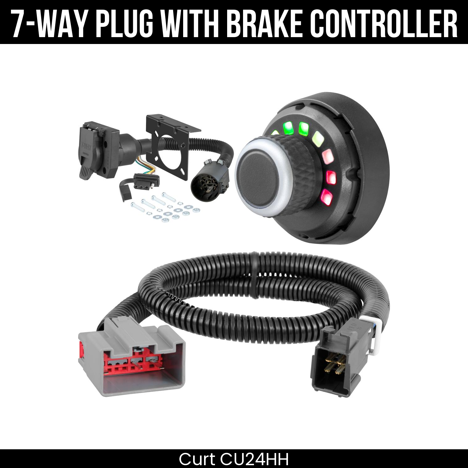 Trailer Wiring 7-Way Plug w/ Bracket , Spectrum Brake Control
