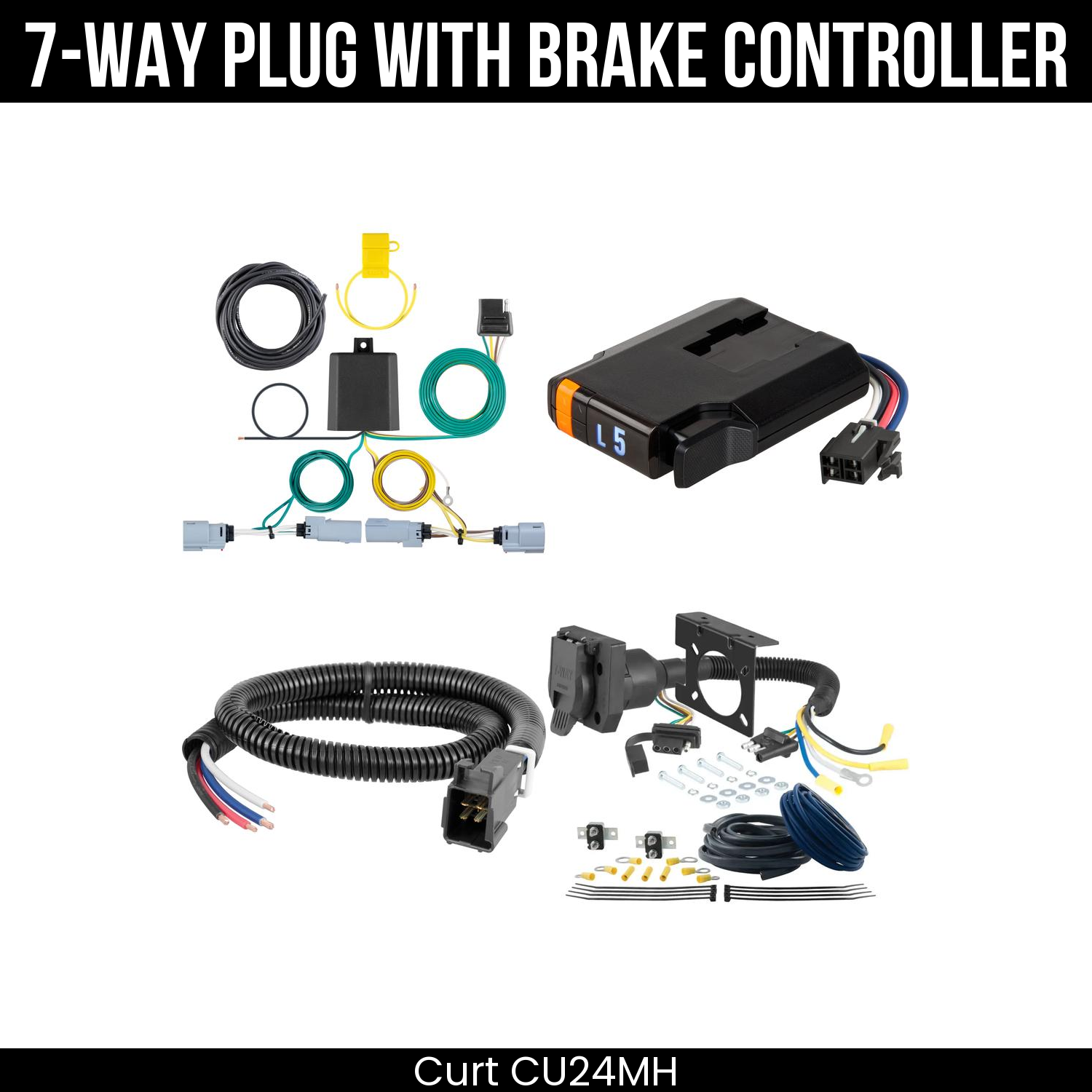 Trailer Wiring 7-Way Plug w/ Bracket , Discovery Next Brake Control