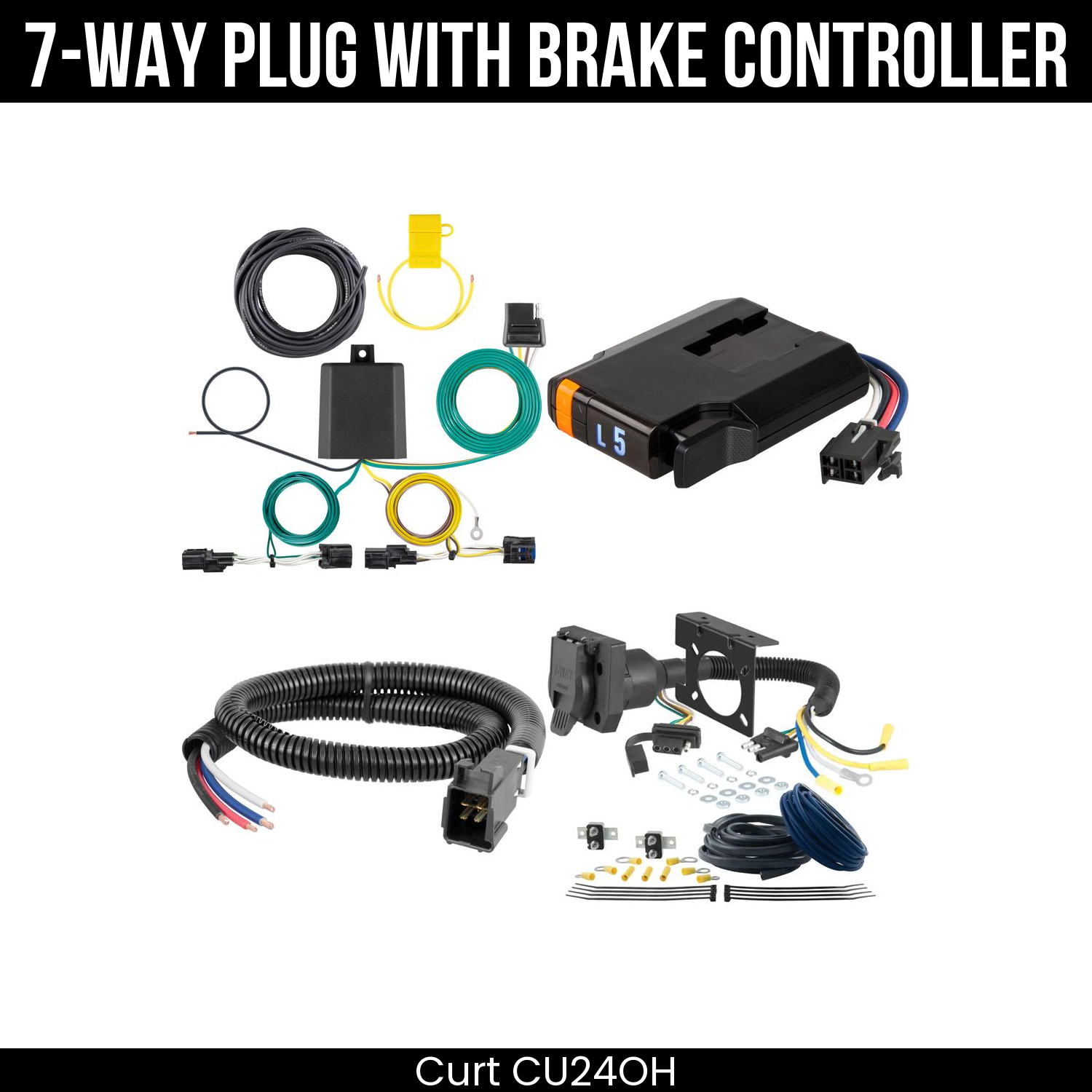 Trailer Wiring 7-Way Plug w/ Bracket , Discovery Next Brake Control