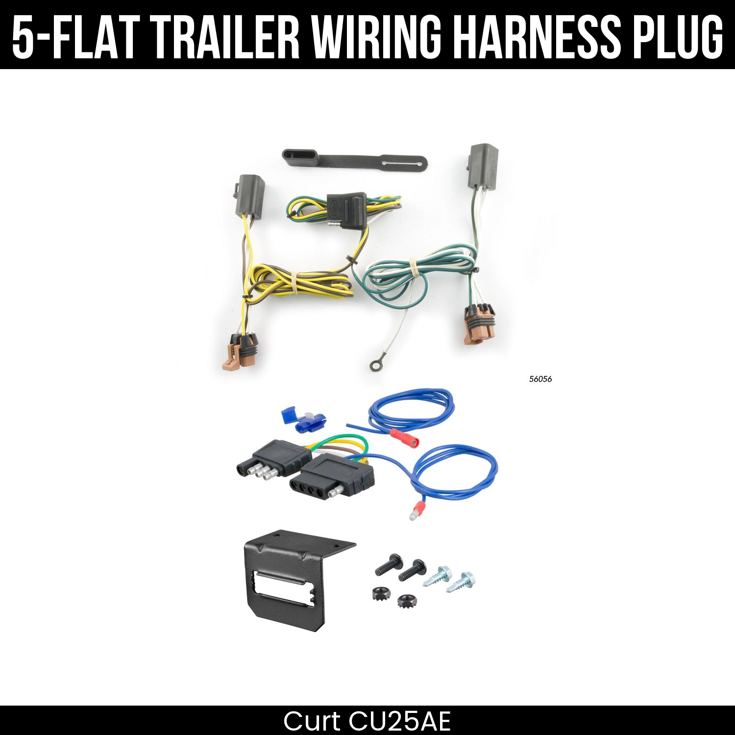 Trailer Wiring 5-Flat Plug w/ Bracket