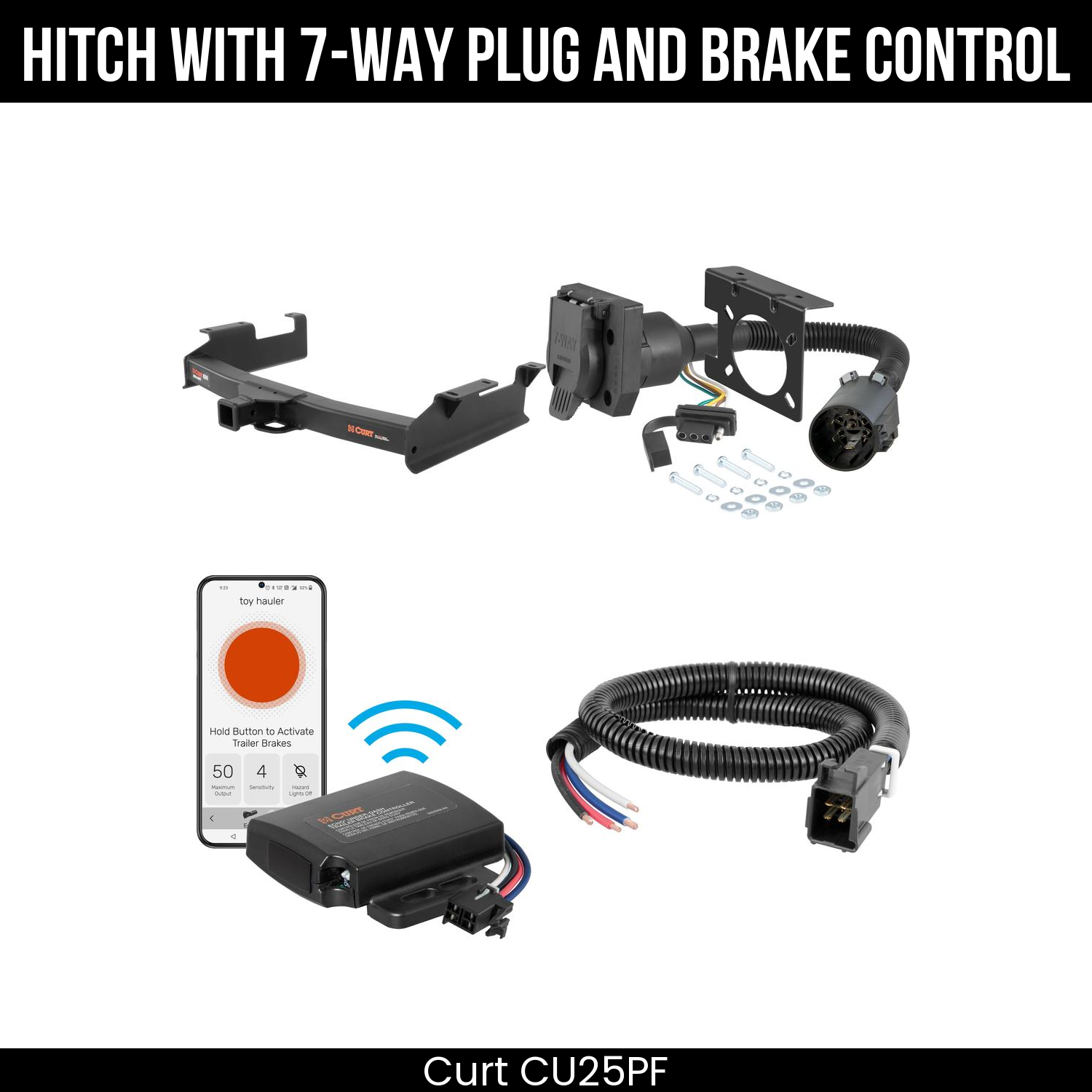 Trailer Hitch , 7-Way , Echo Under-Dash Brake Control