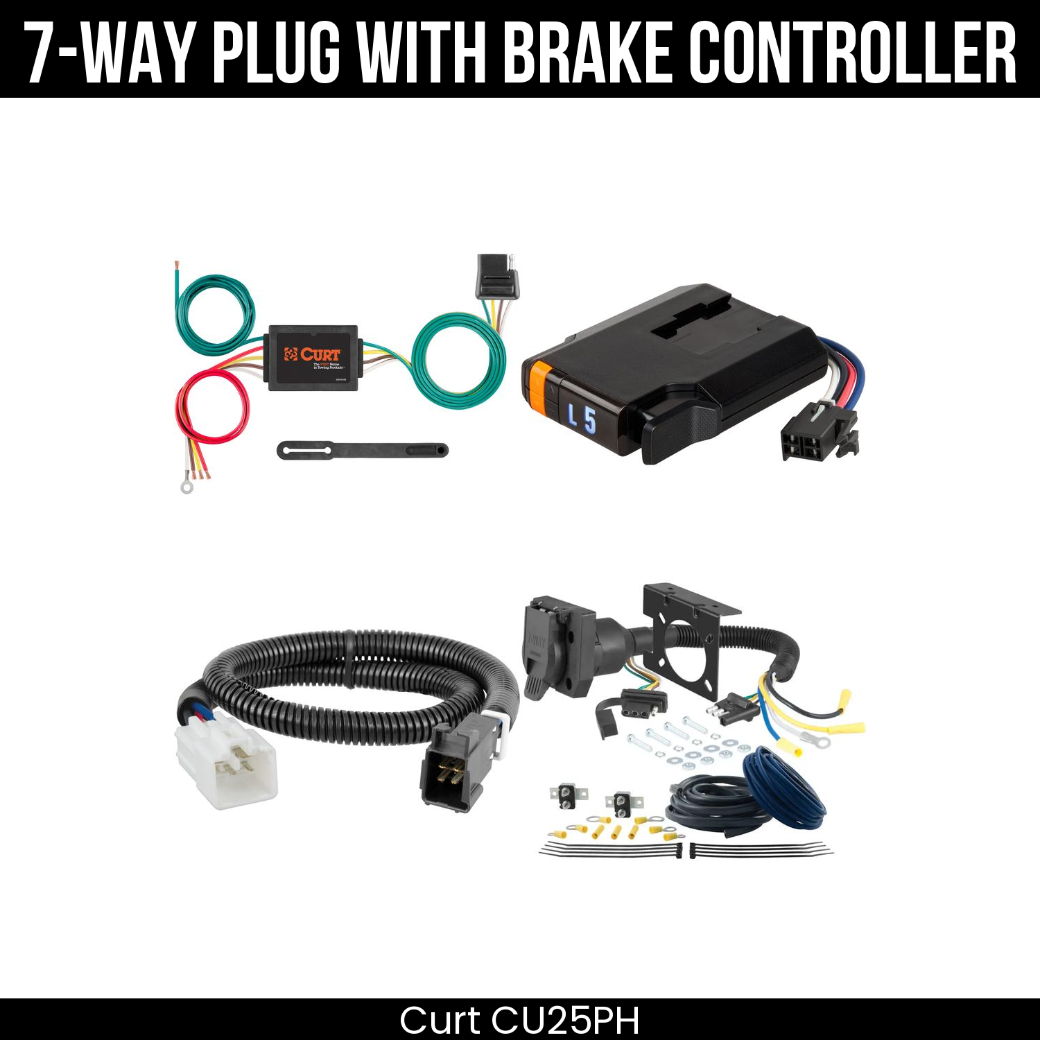 Trailer Wiring 7-Way Plug w/ Bracket , Discovery Next Brake Control