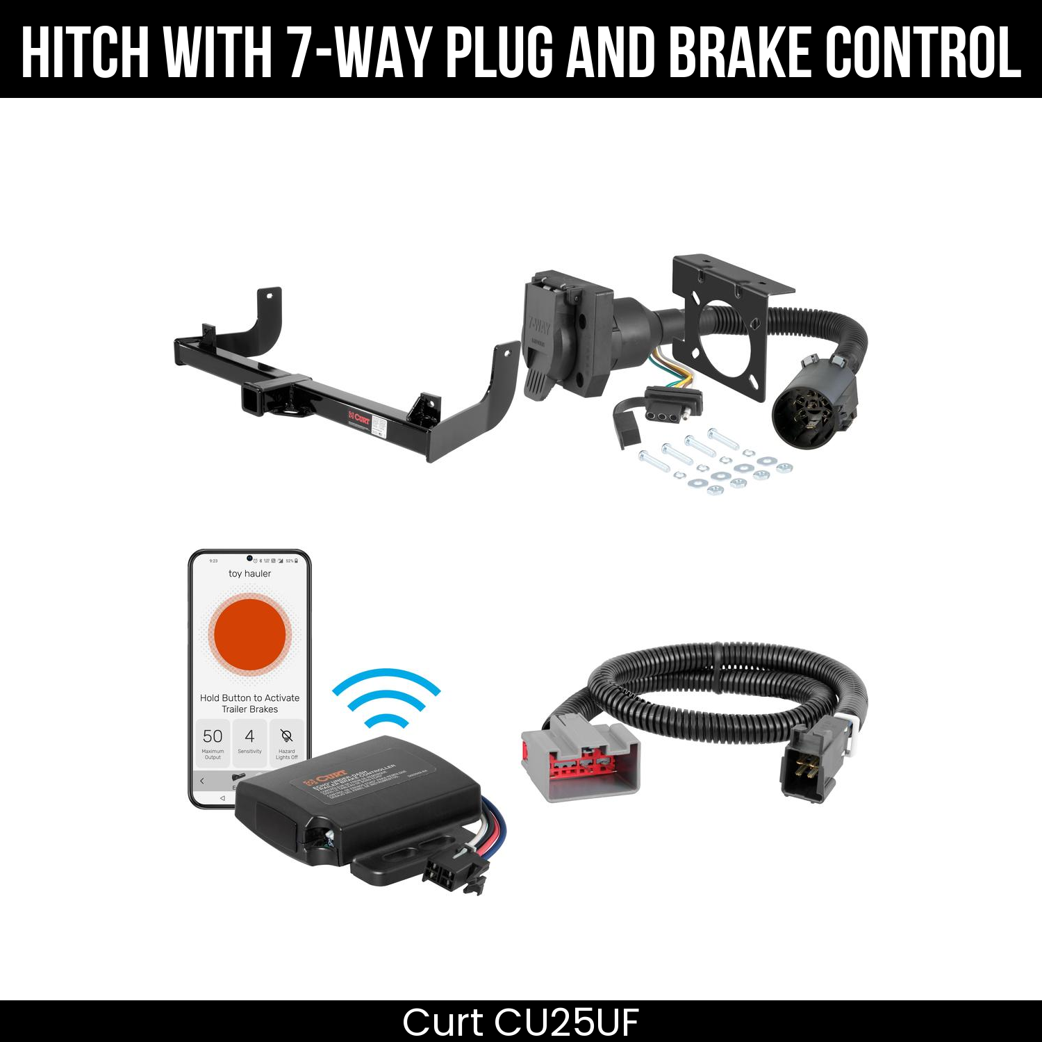 Trailer Hitch , 7-Way , Echo Under-Dash Brake Control