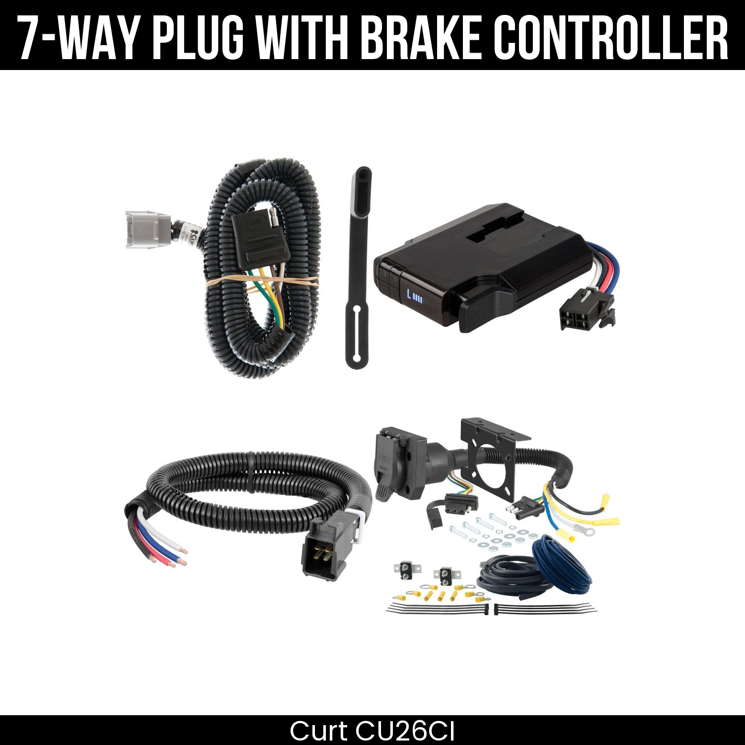 Trailer Wiring 7-Way Plug w/ Bracket , Venturer Brake Control