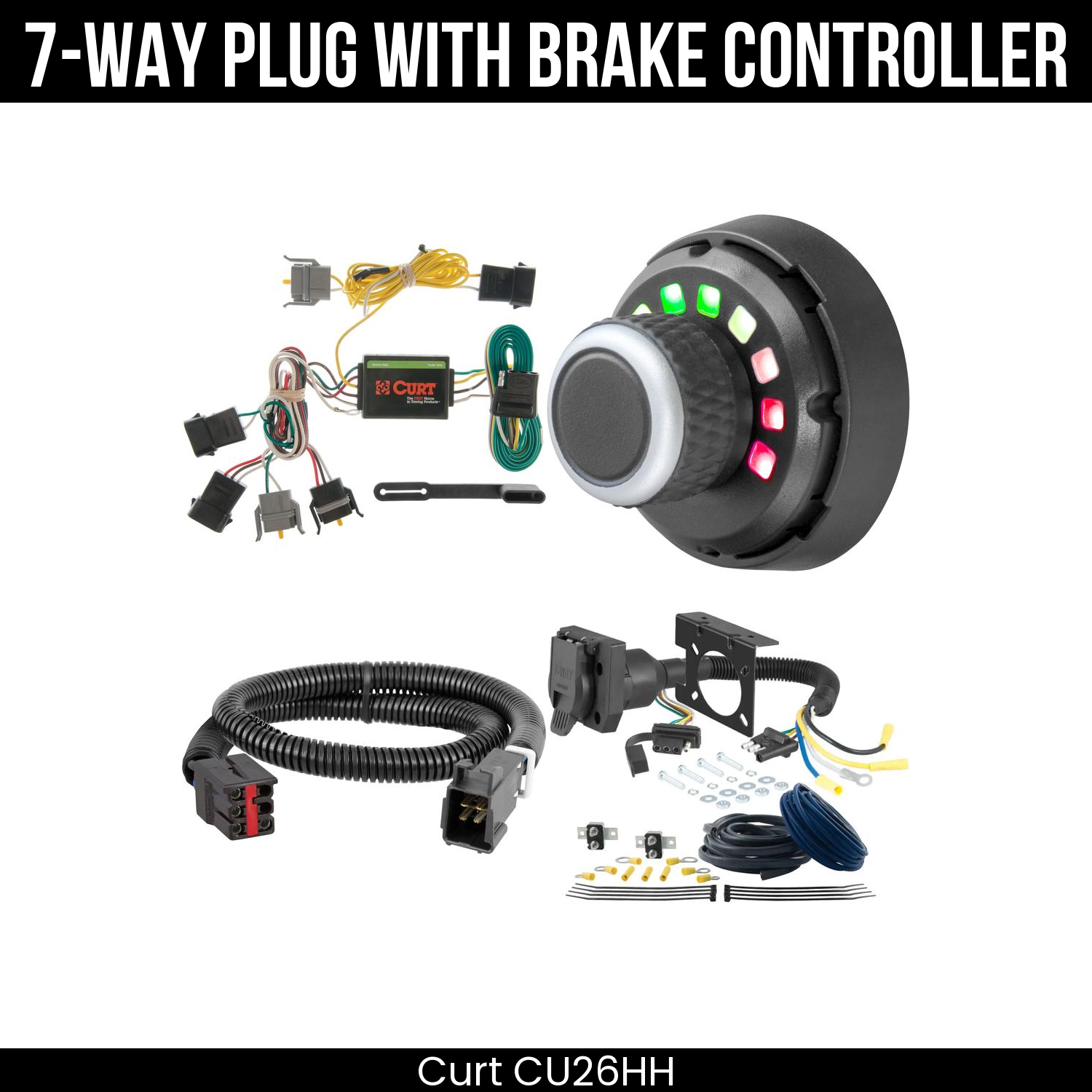 Trailer Wiring 7-Way Plug w/ Bracket , Spectrum Brake Control