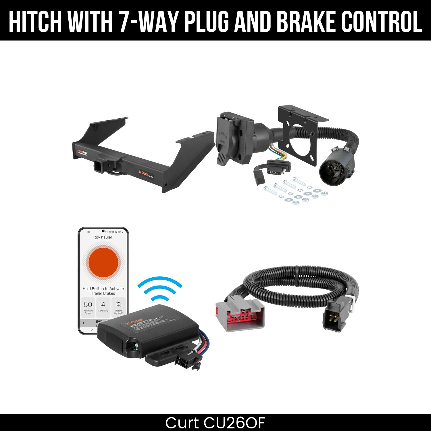 Trailer Hitch , 7-Way , Echo Under-Dash Brake Control