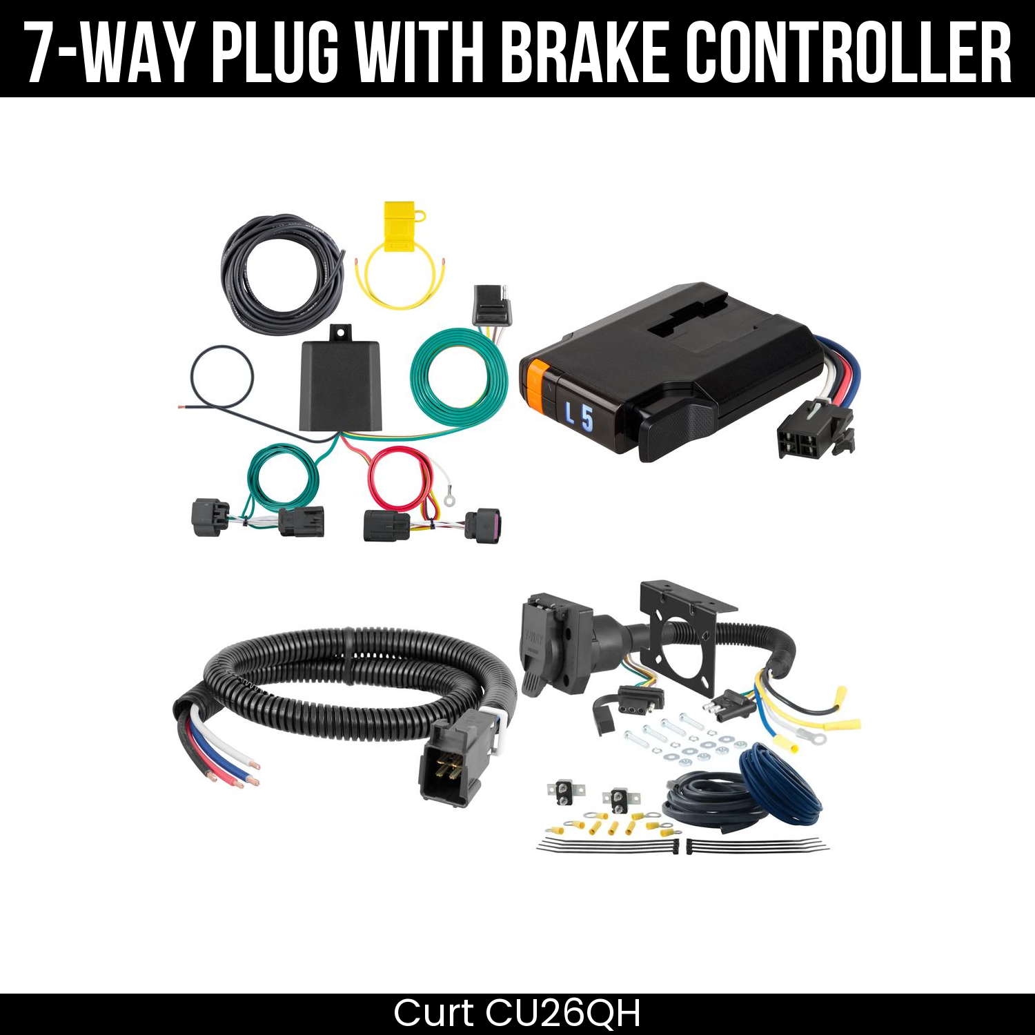 Trailer Wiring 7-Way Plug w/ Bracket , Discovery Next Brake Control