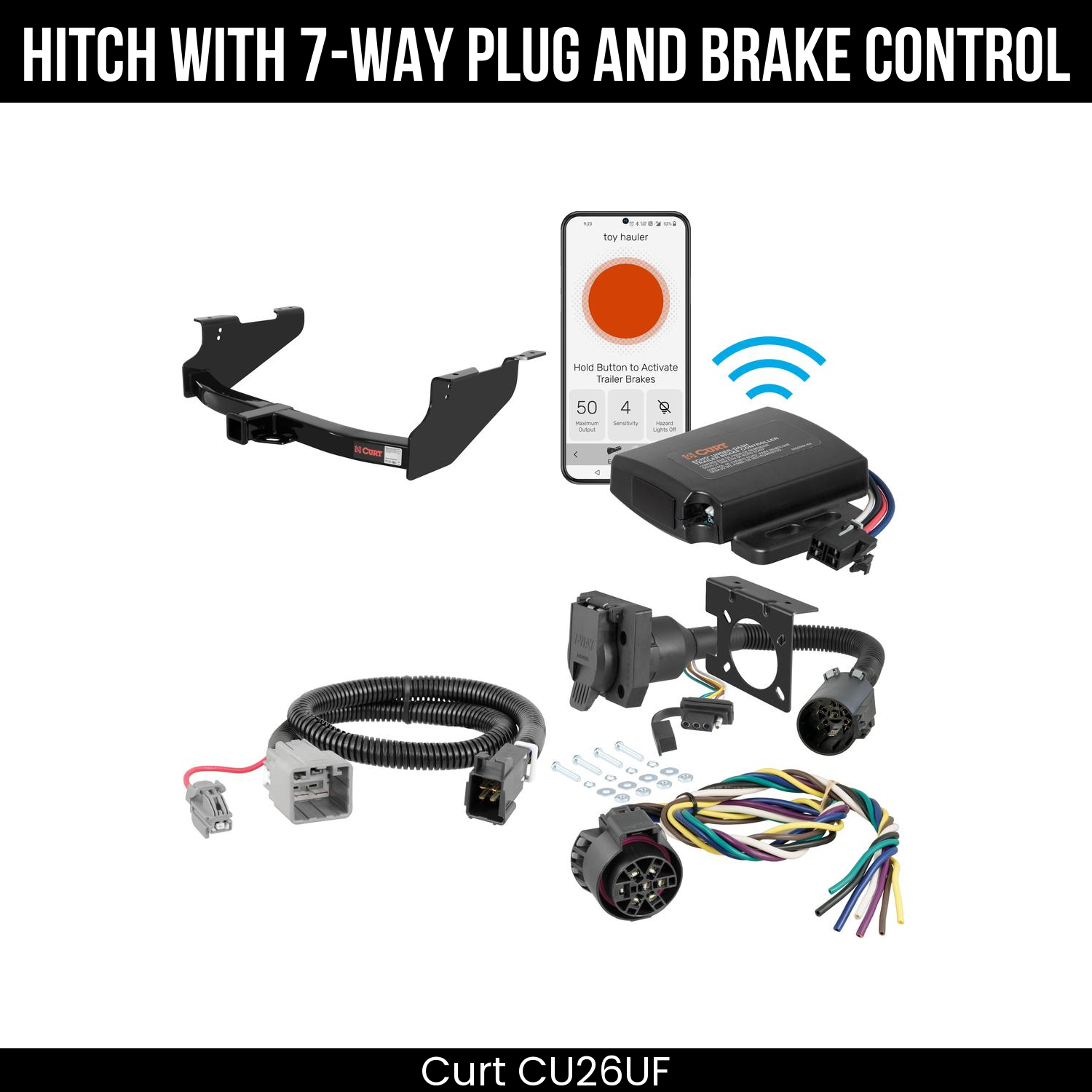 Trailer Hitch , 7-Way , Echo Under-Dash Brake Control