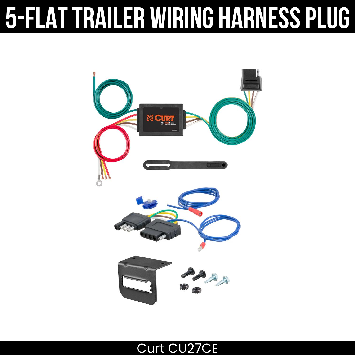 Trailer Wiring 5-Flat Plug w/ Bracket