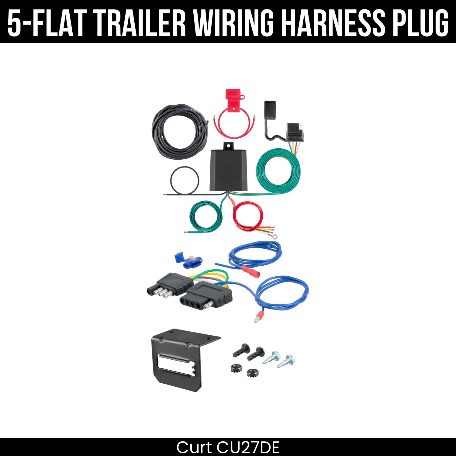 Trailer Wiring 5-Flat Plug w/ Bracket