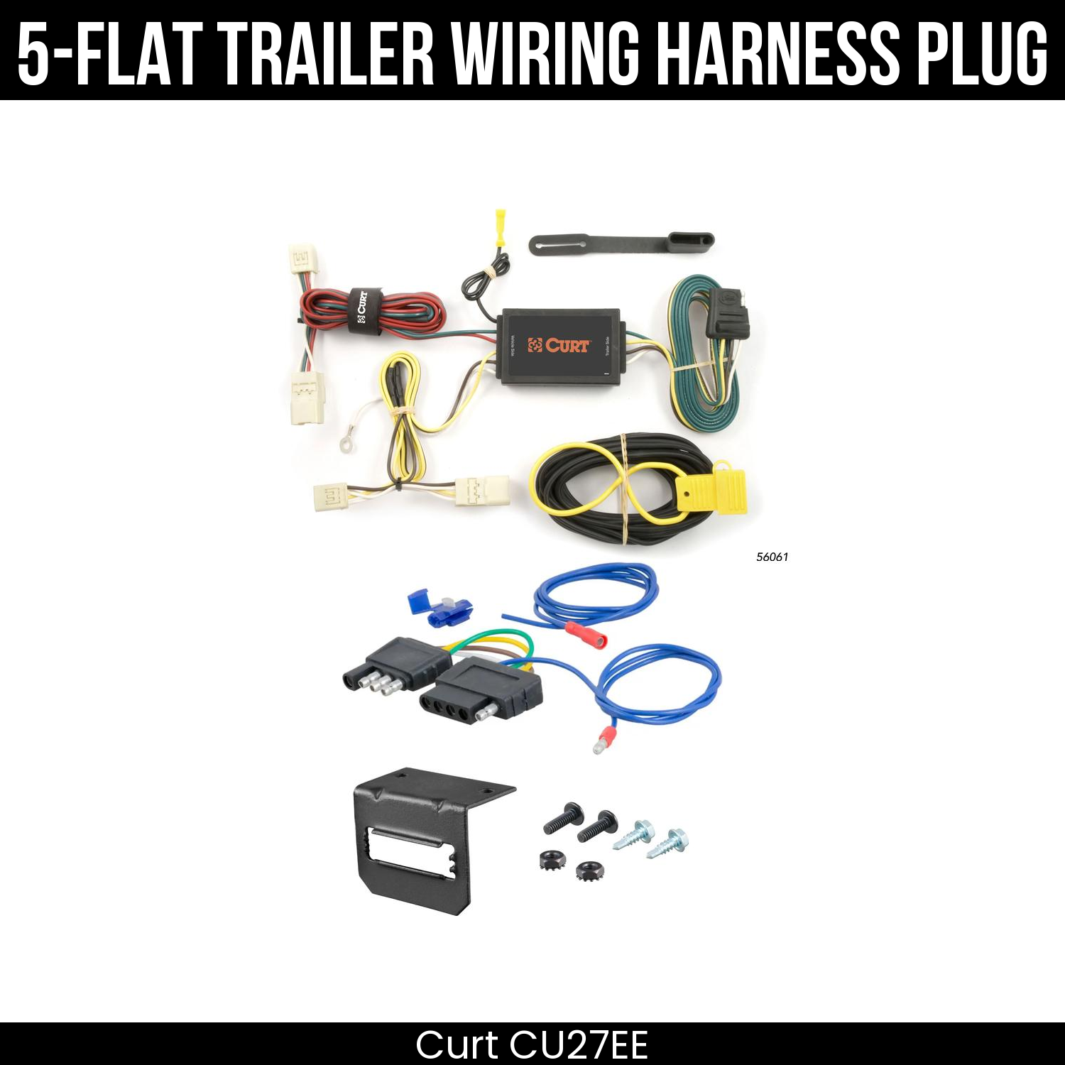 Trailer Wiring 5-Flat Plug w/ Bracket