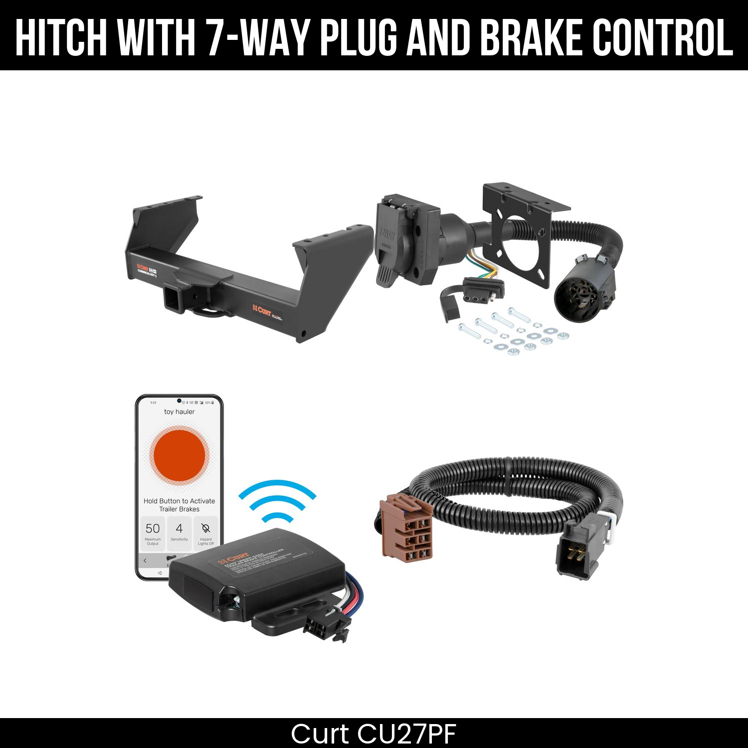 Trailer Hitch , 7-Way , Echo Under-Dash Brake Control