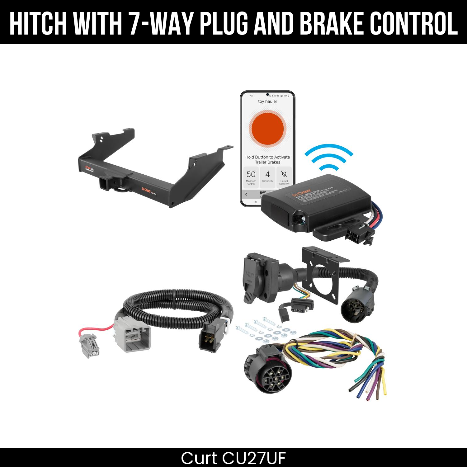 Trailer Hitch , 7-Way , Echo Under-Dash Brake Control