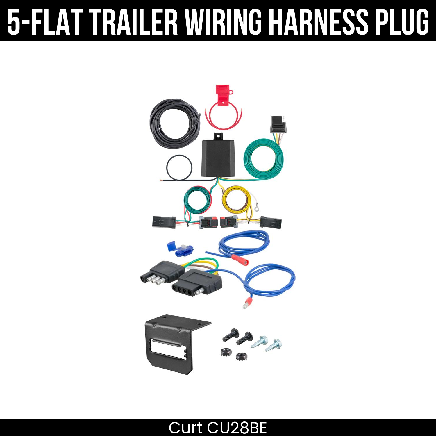 Trailer Wiring 5-Flat Plug w/ Bracket