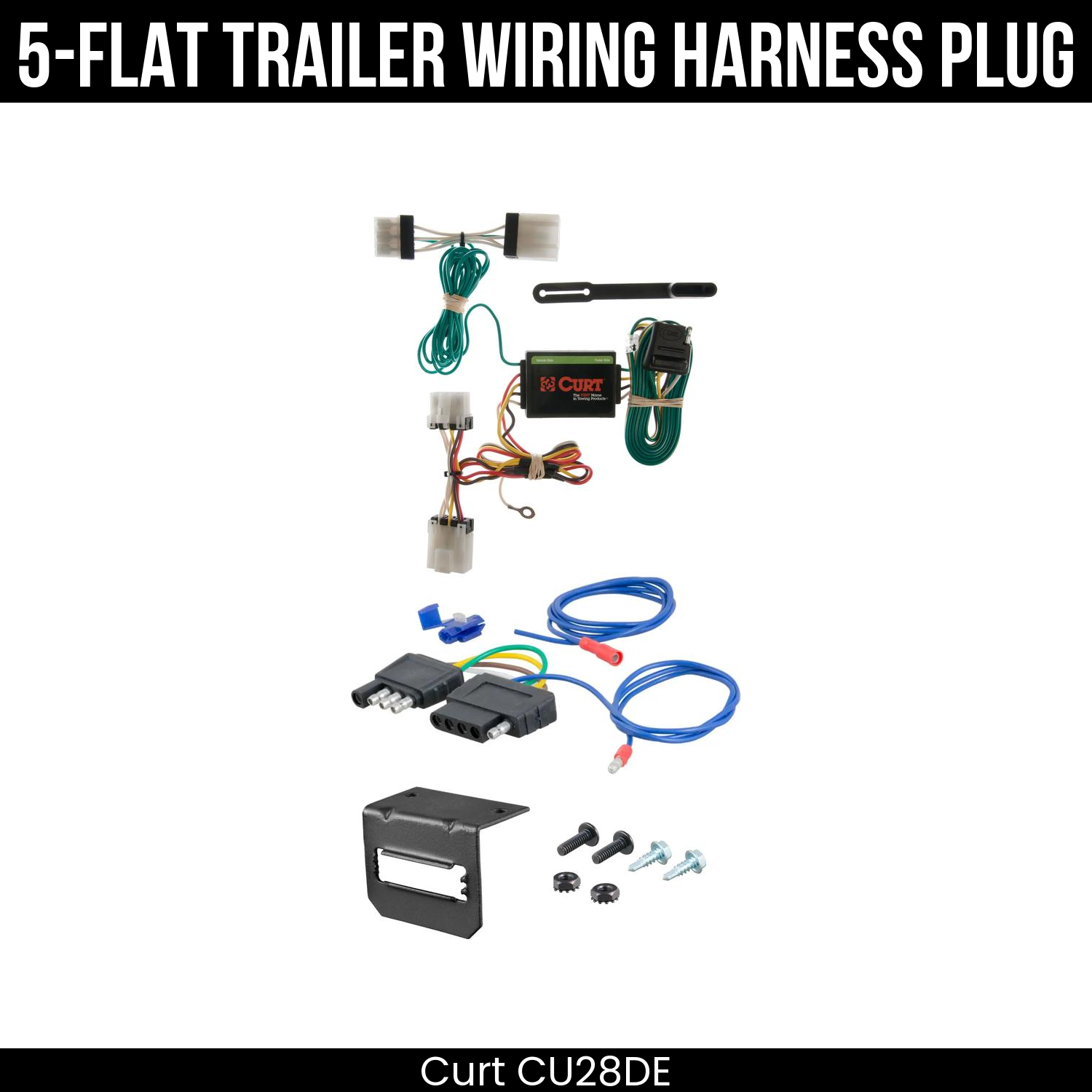 Trailer Wiring 5-Flat Plug w/ Bracket