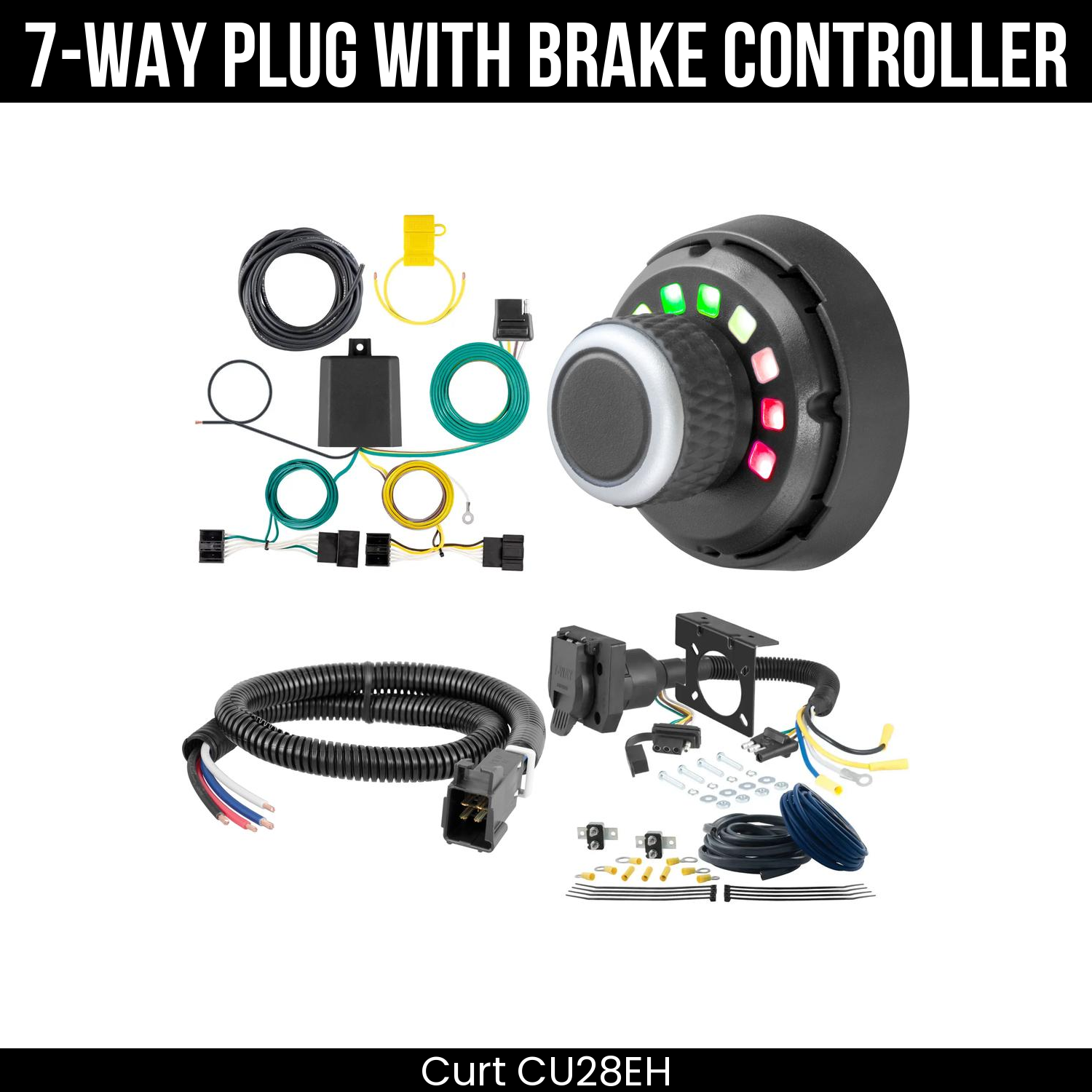 Trailer Wiring 7-Way Plug w/ Bracket , Spectrum Brake Control