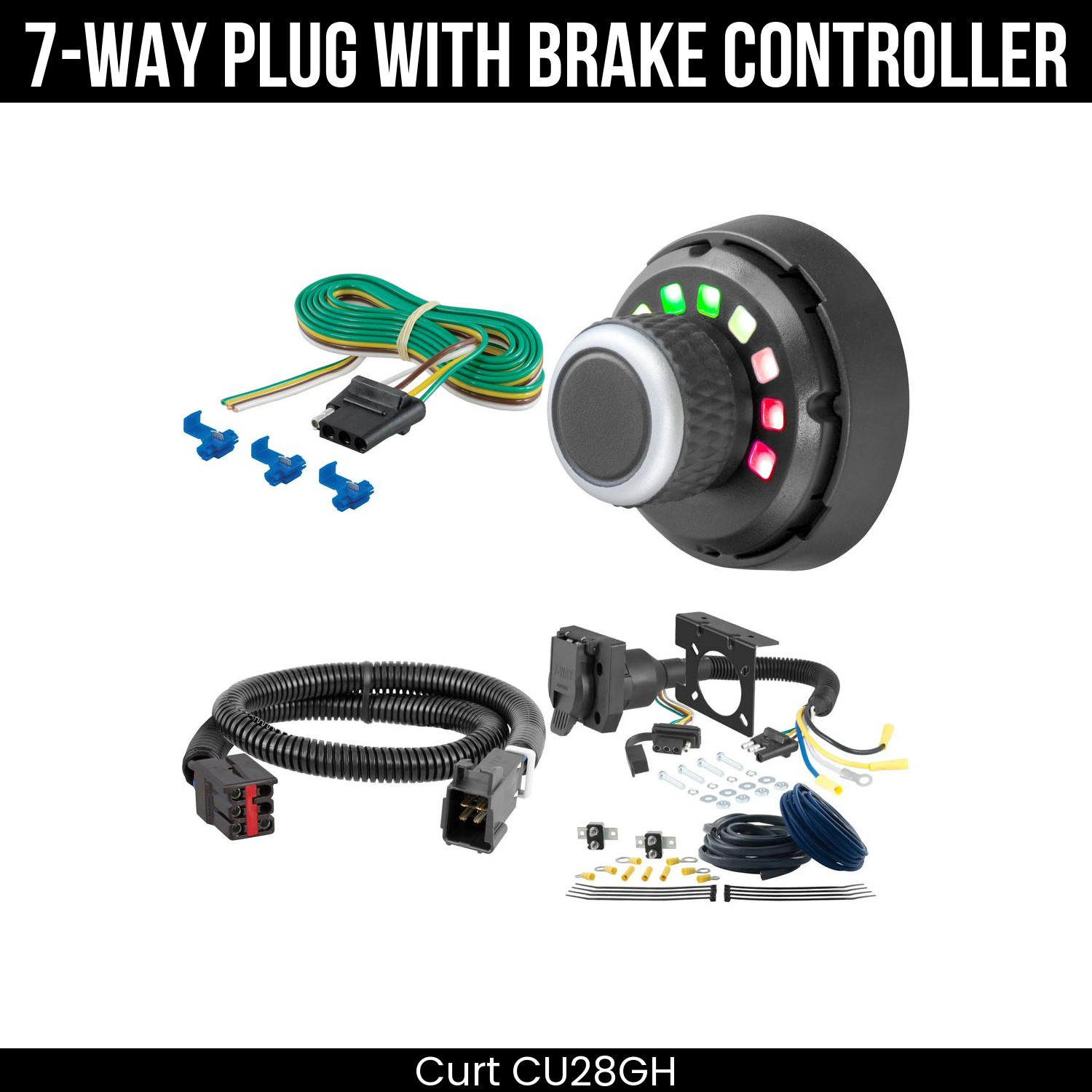 Trailer Wiring 7-Way Plug w/ Bracket , Spectrum Brake Control