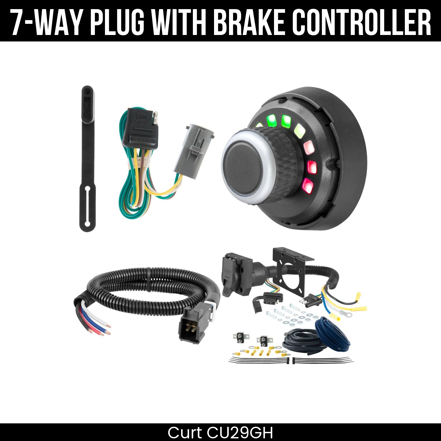 Trailer Wiring 7-Way Plug w/ Bracket , Spectrum Brake Control