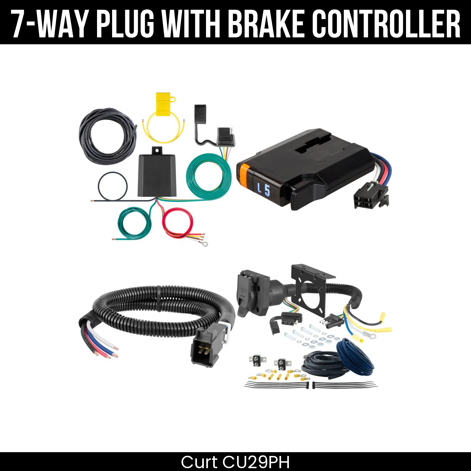 Trailer Wiring 7-Way Plug w/ Bracket , Discovery Next Brake Control