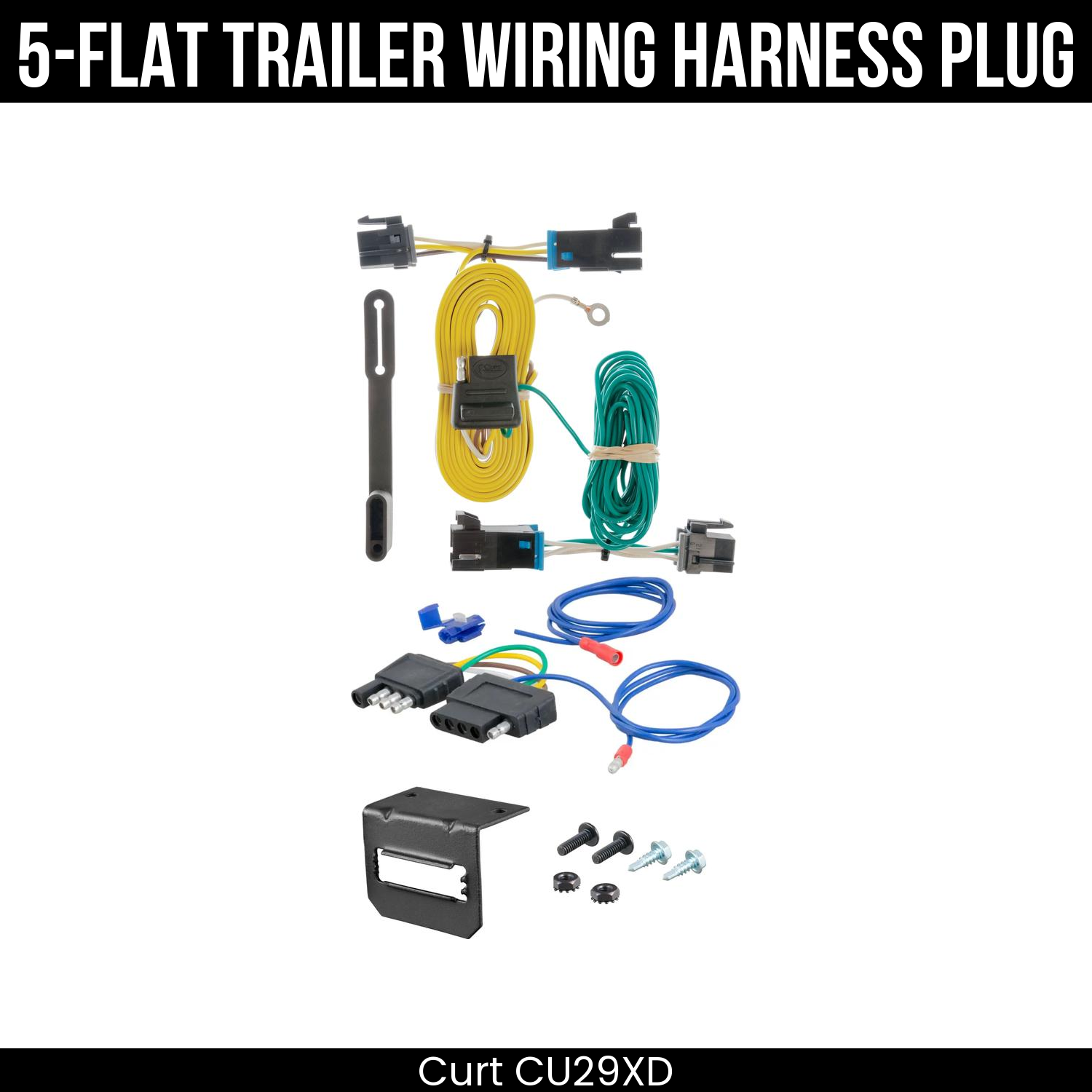 Trailer Wiring 5-Flat Plug w/ Bracket