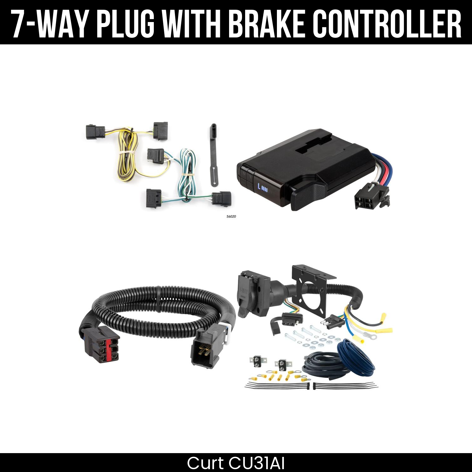 Trailer Wiring 7-Way Plug w/ Bracket , Venturer Brake Control