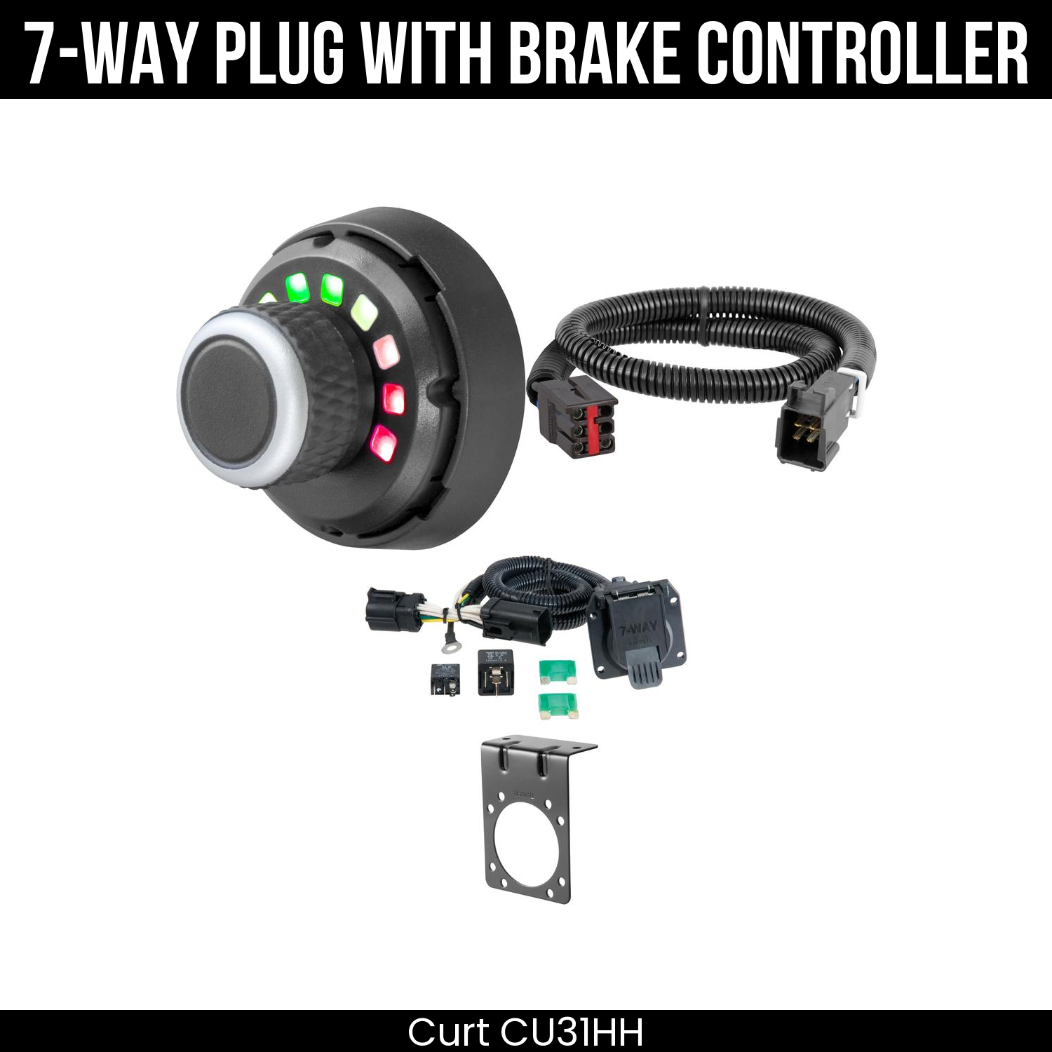Trailer Wiring 7-Way Plug w/ Bracket , Spectrum Brake Control
