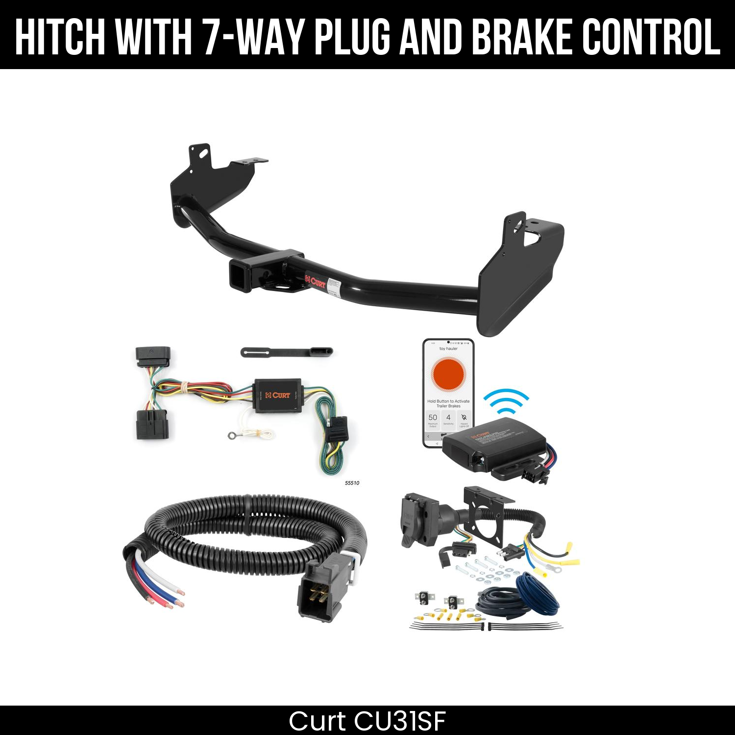 Trailer Hitch , 7-Way , Echo Under-Dash Brake Control