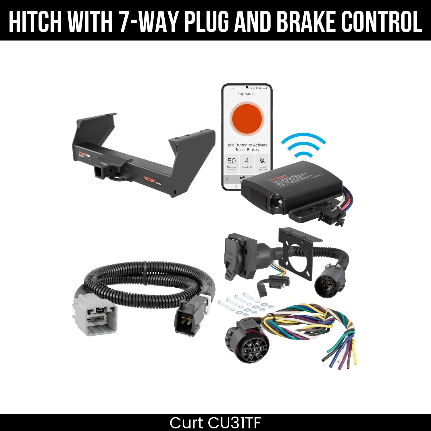Trailer Hitch , 7-Way , Echo Under-Dash Brake Control