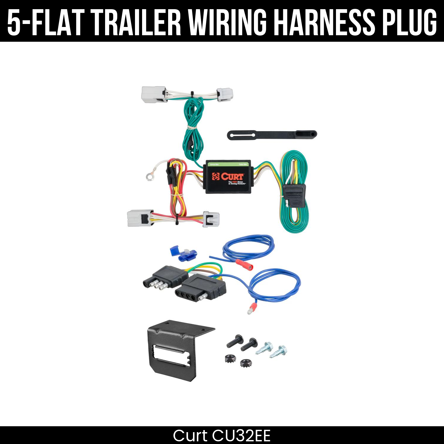 Trailer Wiring 5-Flat Plug w/ Bracket
