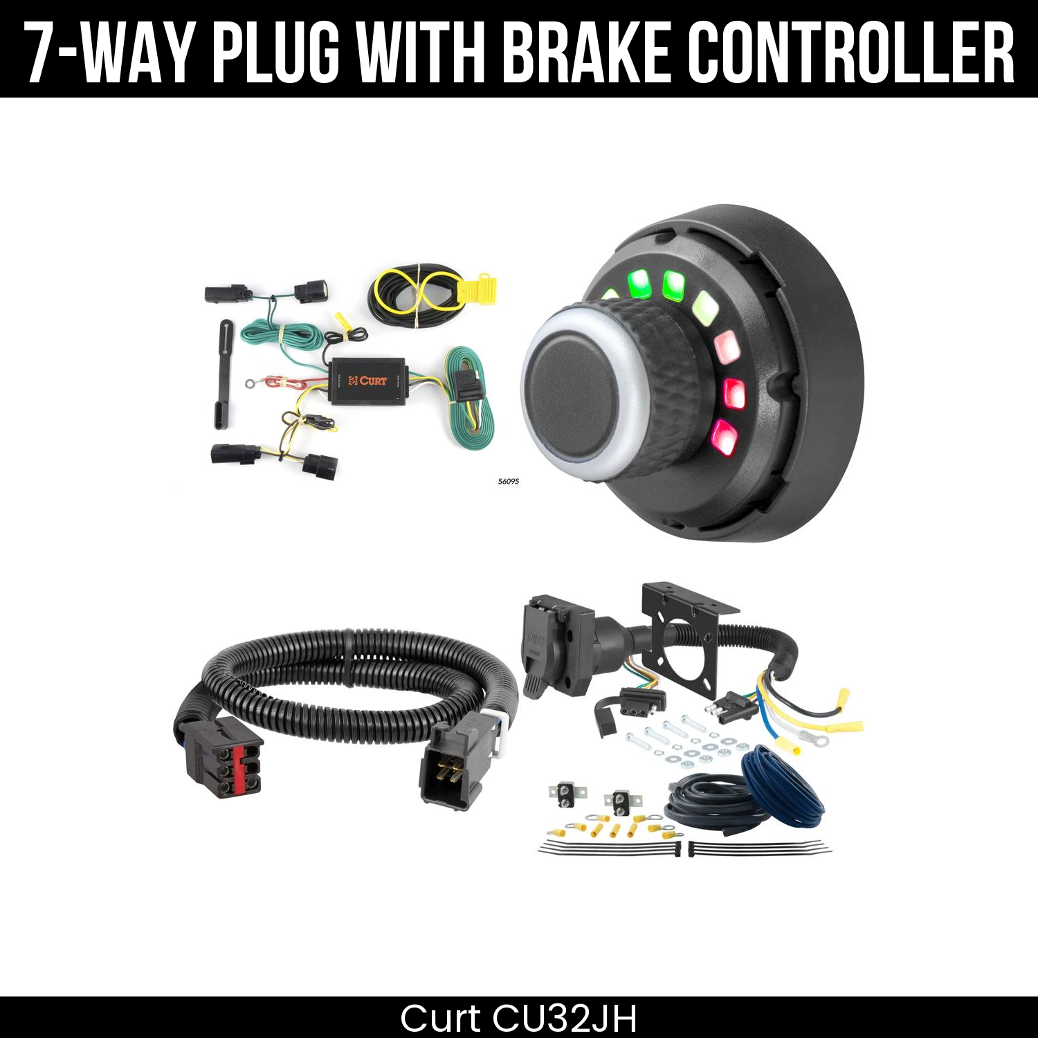 Trailer Wiring 7-Way Plug w/ Bracket , Spectrum Brake Control