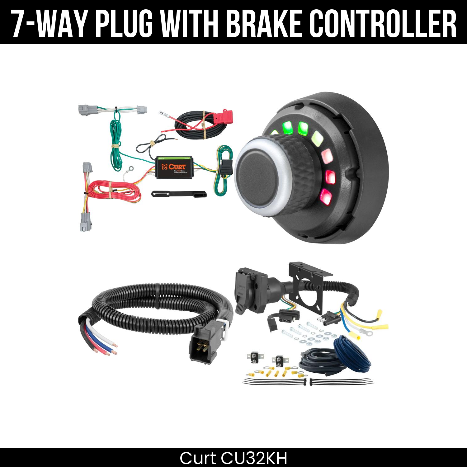 Trailer Wiring 7-Way Plug w/ Bracket , Spectrum Brake Control