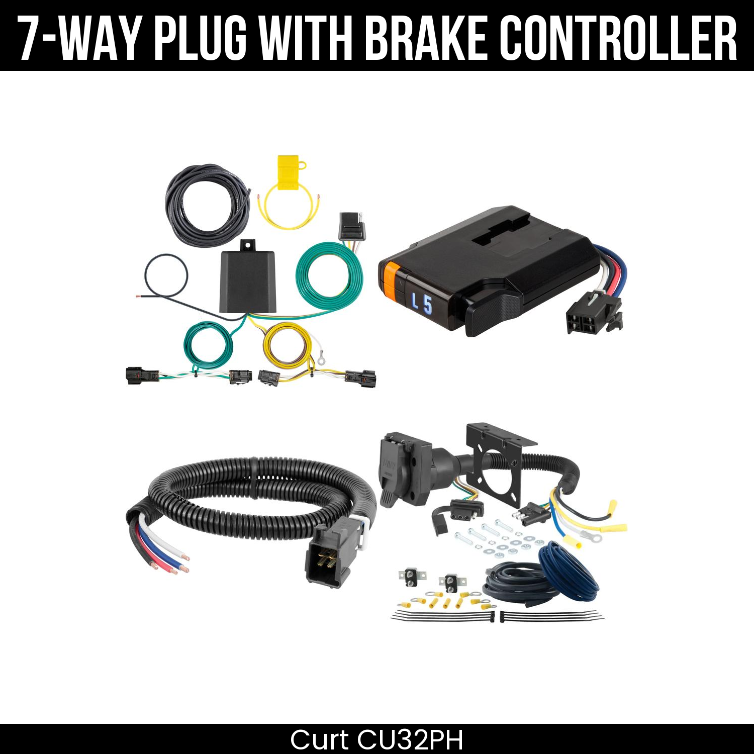 Trailer Wiring 7-Way Plug w/ Bracket , Discovery Next Brake Control