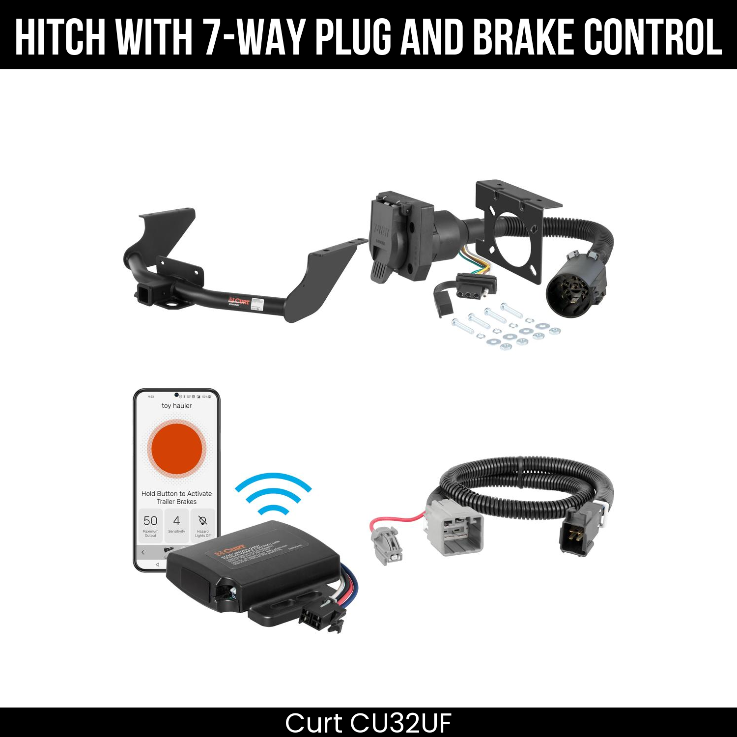 Trailer Hitch , 7-Way , Echo Under-Dash Brake Control