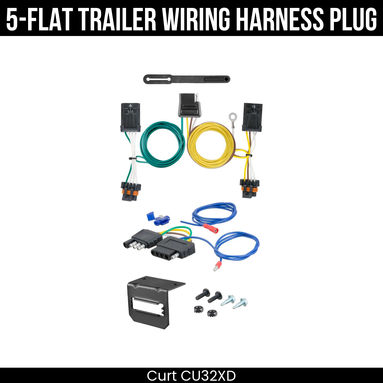 Trailer Wiring 5-Flat Plug w/ Bracket
