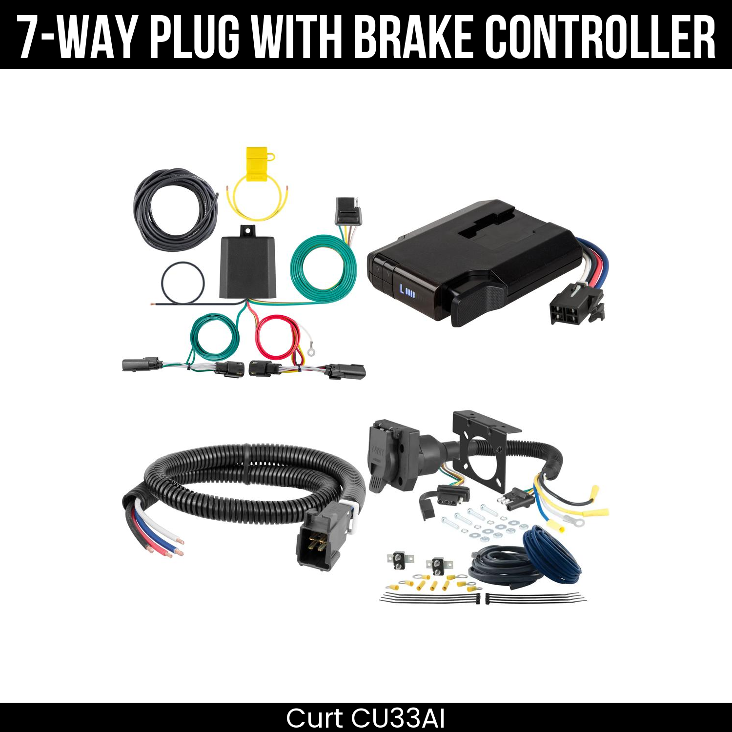 Trailer Wiring 7-Way Plug w/ Bracket , Venturer Brake Control