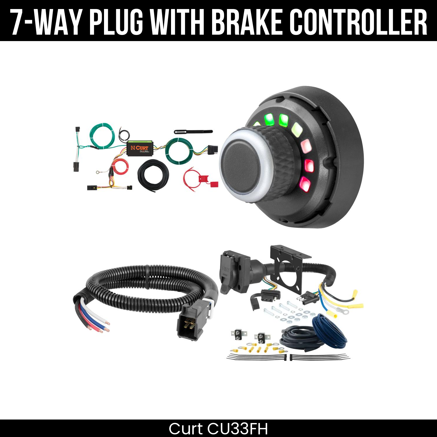 Trailer Wiring 7-Way Plug w/ Bracket , Spectrum Brake Control