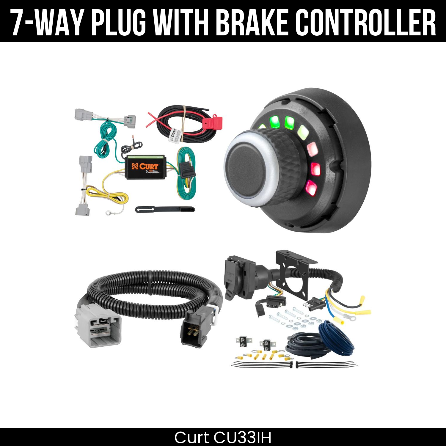 Trailer Wiring 7-Way Plug w/ Bracket , Spectrum Brake Control
