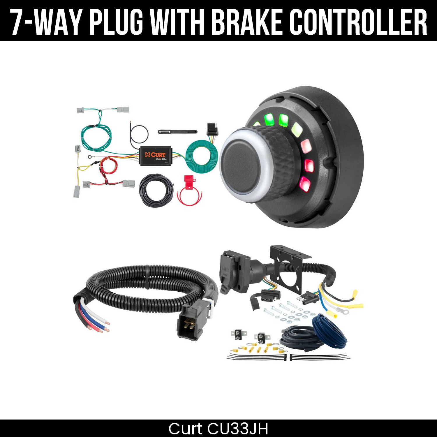 Trailer Wiring 7-Way Plug w/ Bracket , Spectrum Brake Control