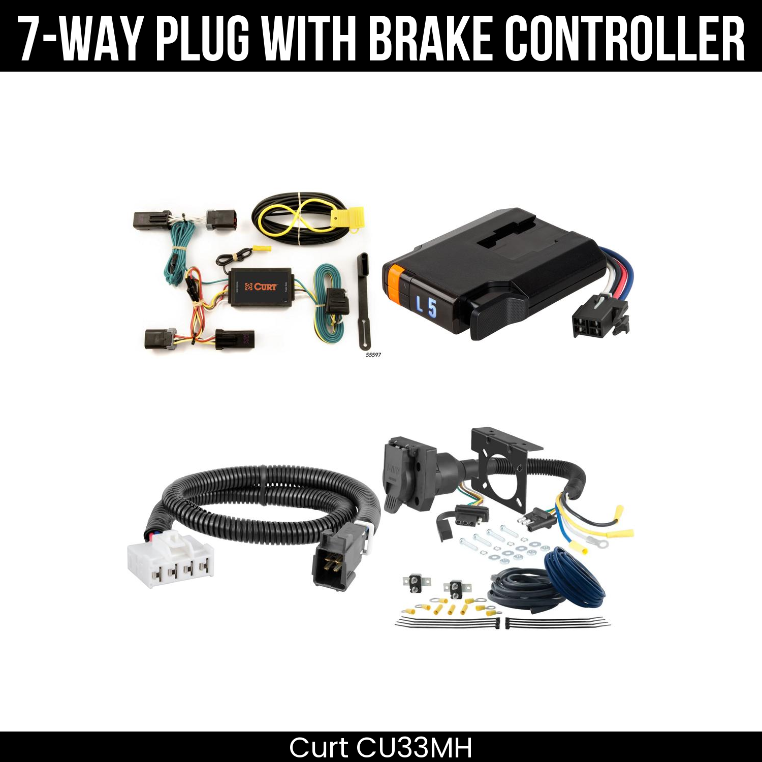 Trailer Wiring 7-Way Plug w/ Bracket , Discovery Next Brake Control