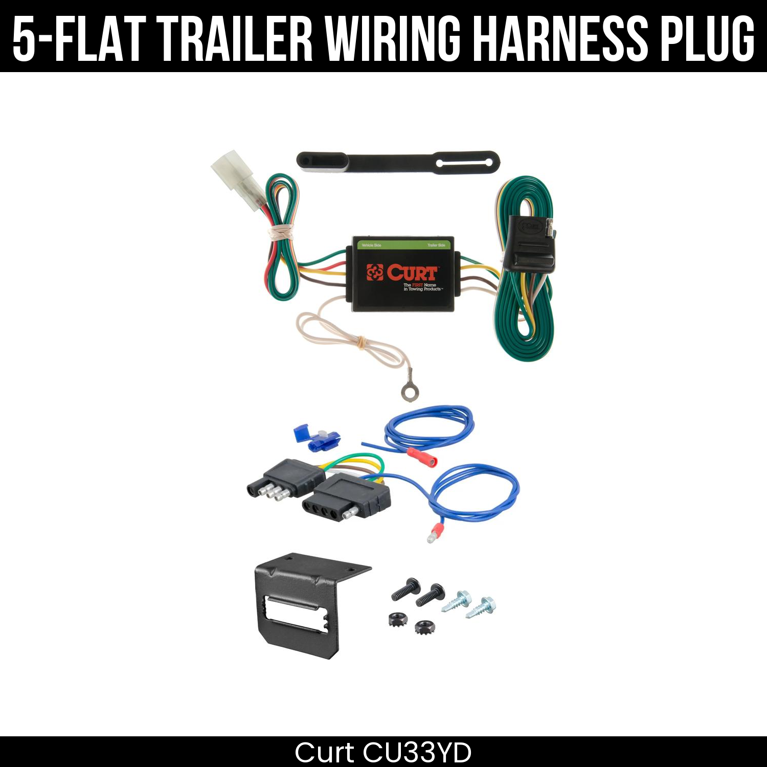 Trailer Wiring 5-Flat Plug w/ Bracket