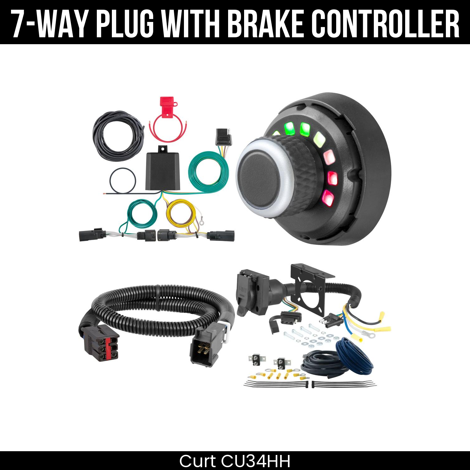 Trailer Wiring 7-Way Plug w/ Bracket , Spectrum Brake Control