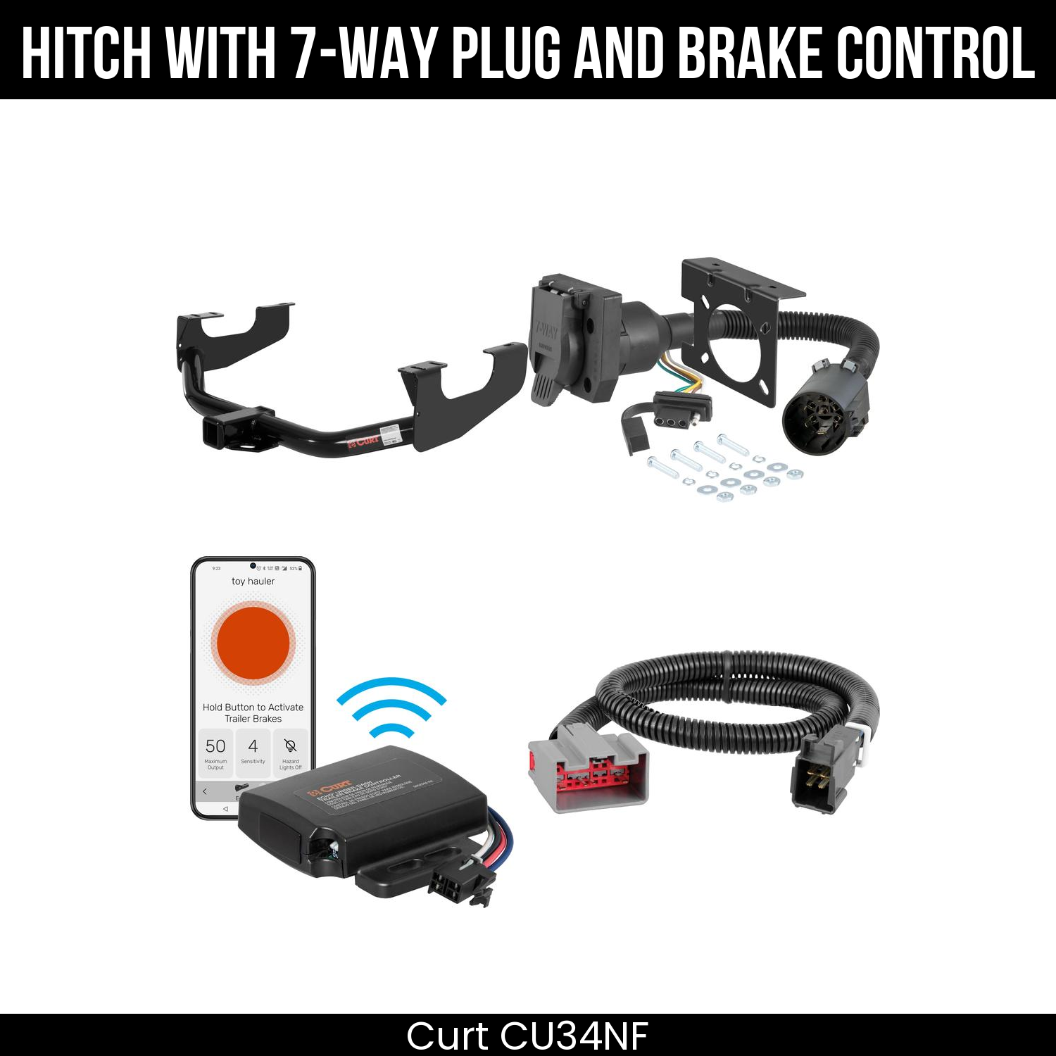 Trailer Hitch , 7-Way , Echo Under-Dash Brake Control