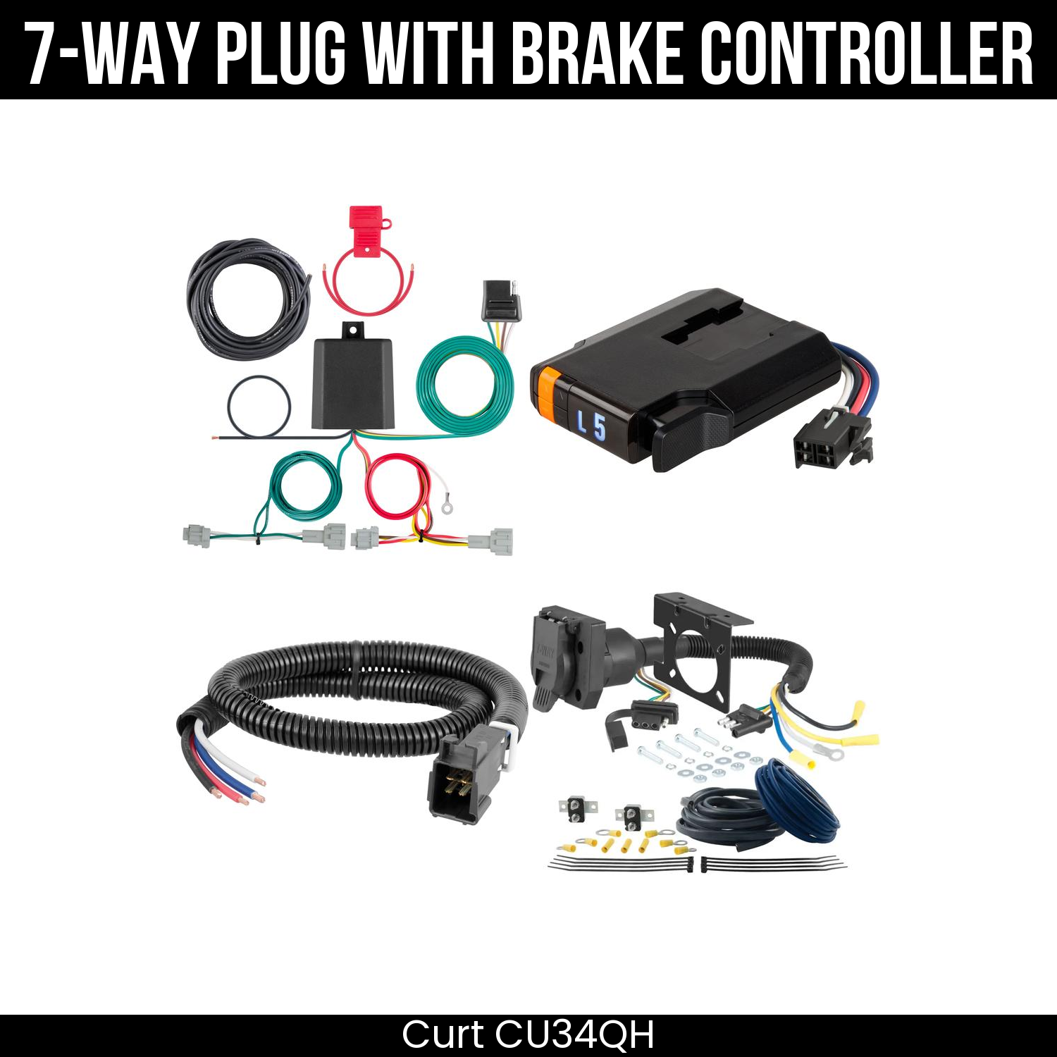 Trailer Wiring 7-Way Plug w/ Bracket , Discovery Next Brake Control